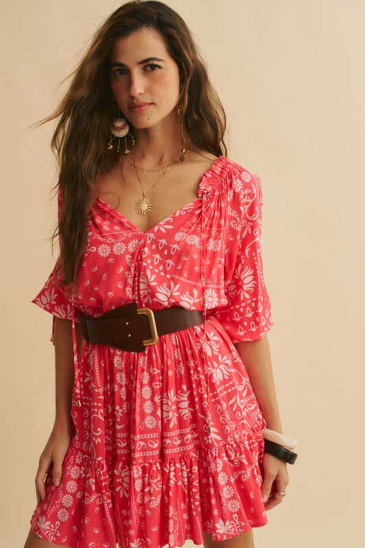 HIBISCA PRINT CHATEAU DRESS