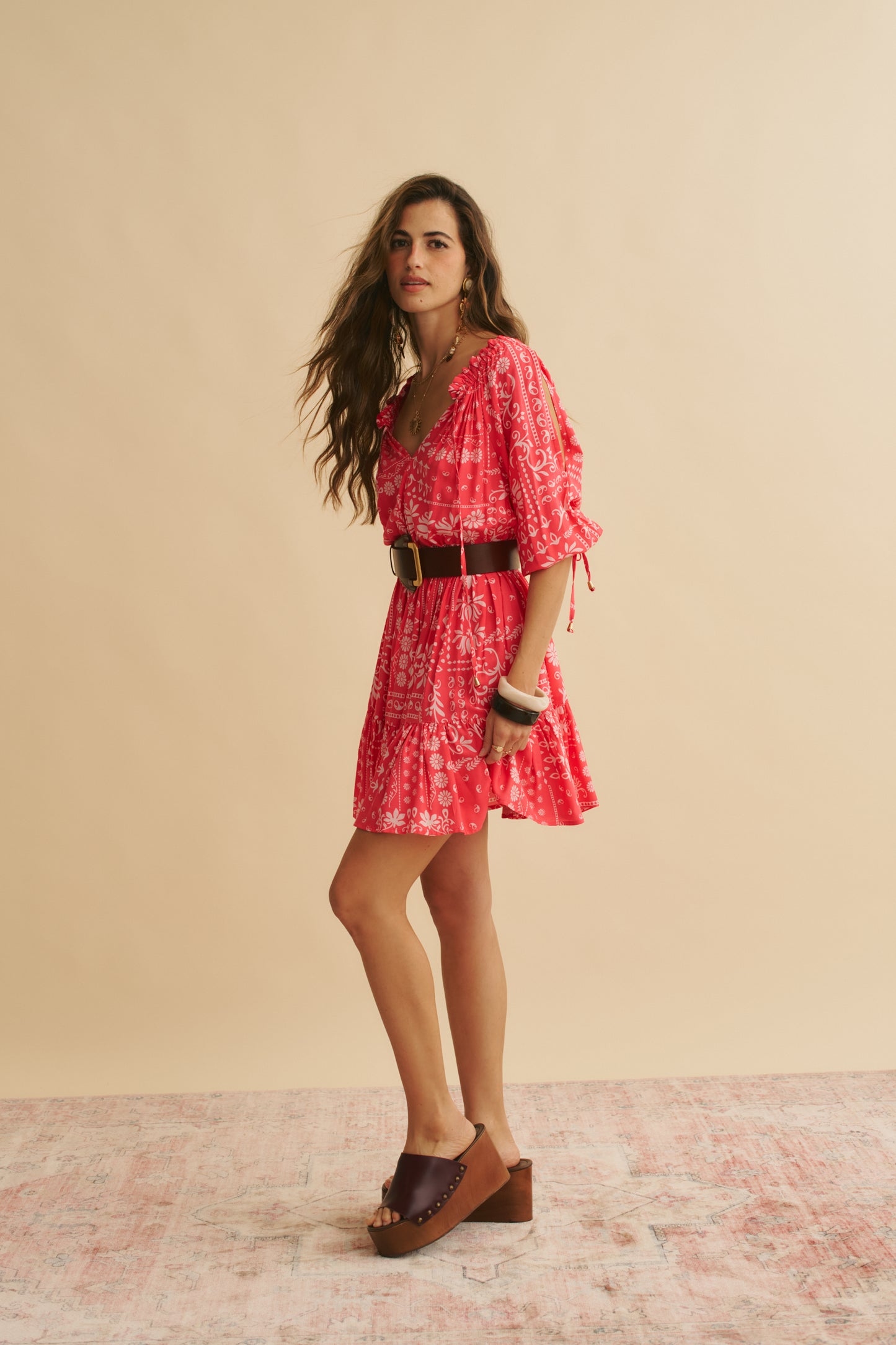 HIBISCA PRINT CHATEAU DRESS
