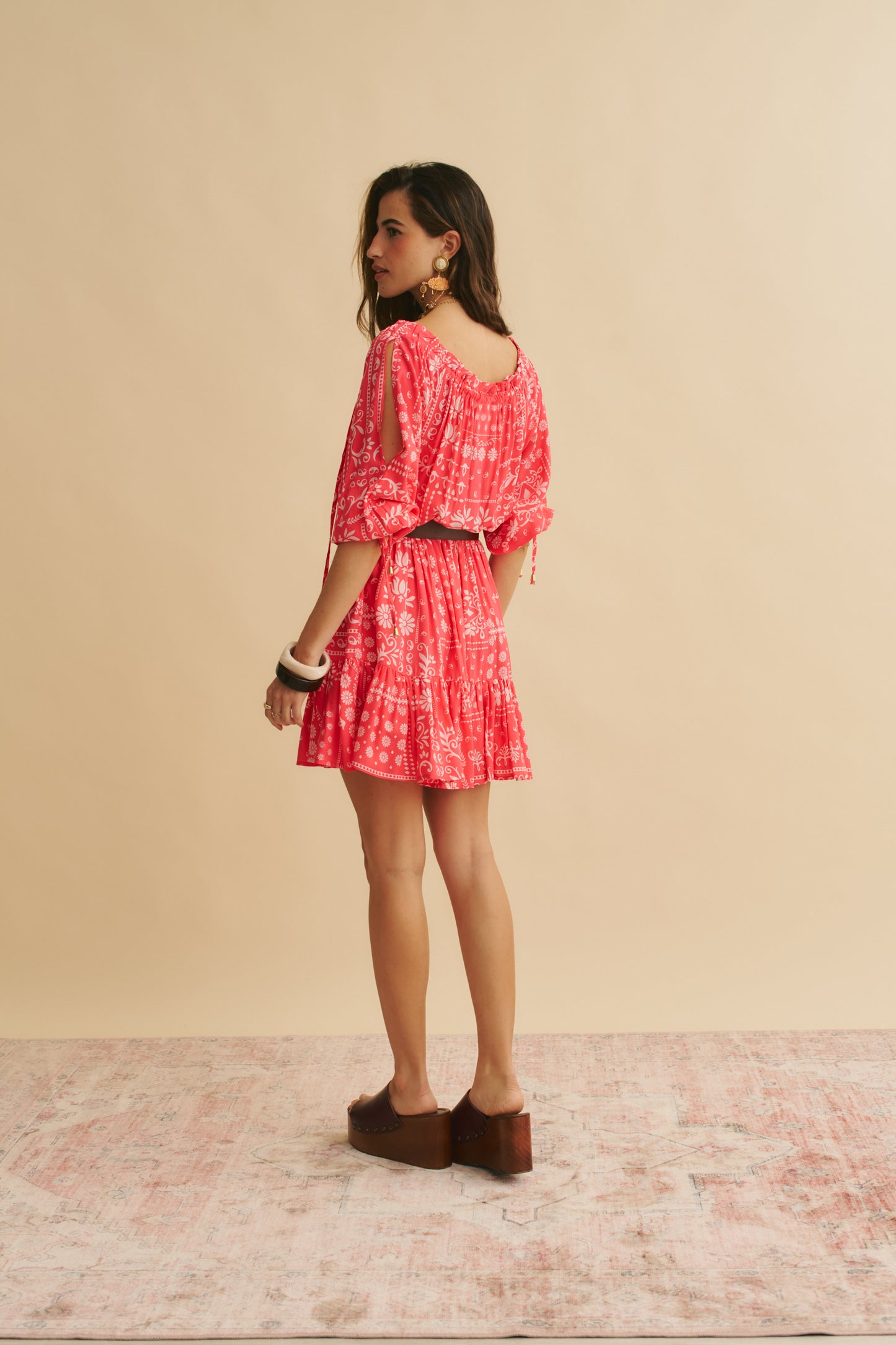 HIBISCA PRINT CHATEAU DRESS