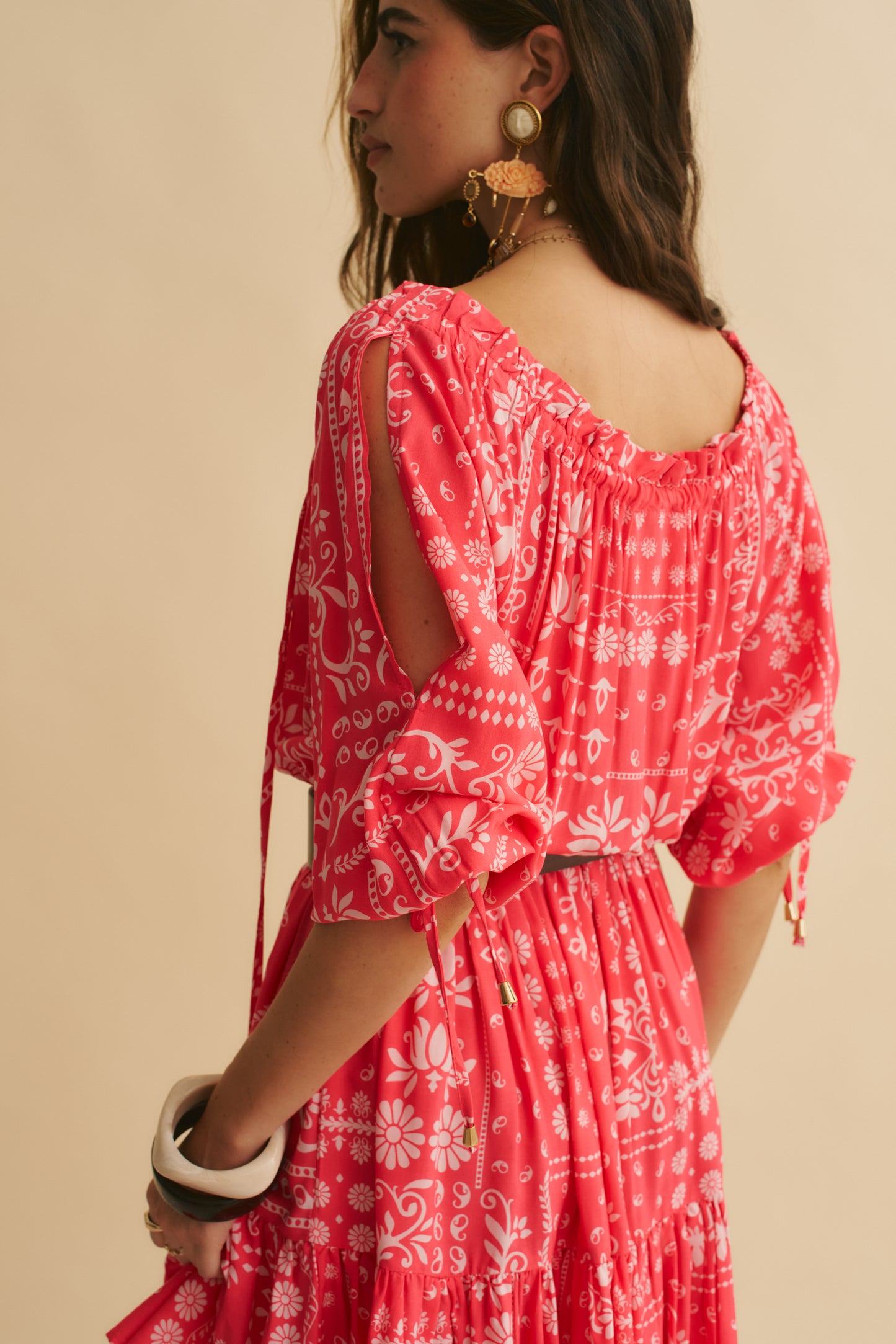 HIBISCA PRINT CHATEAU DRESS