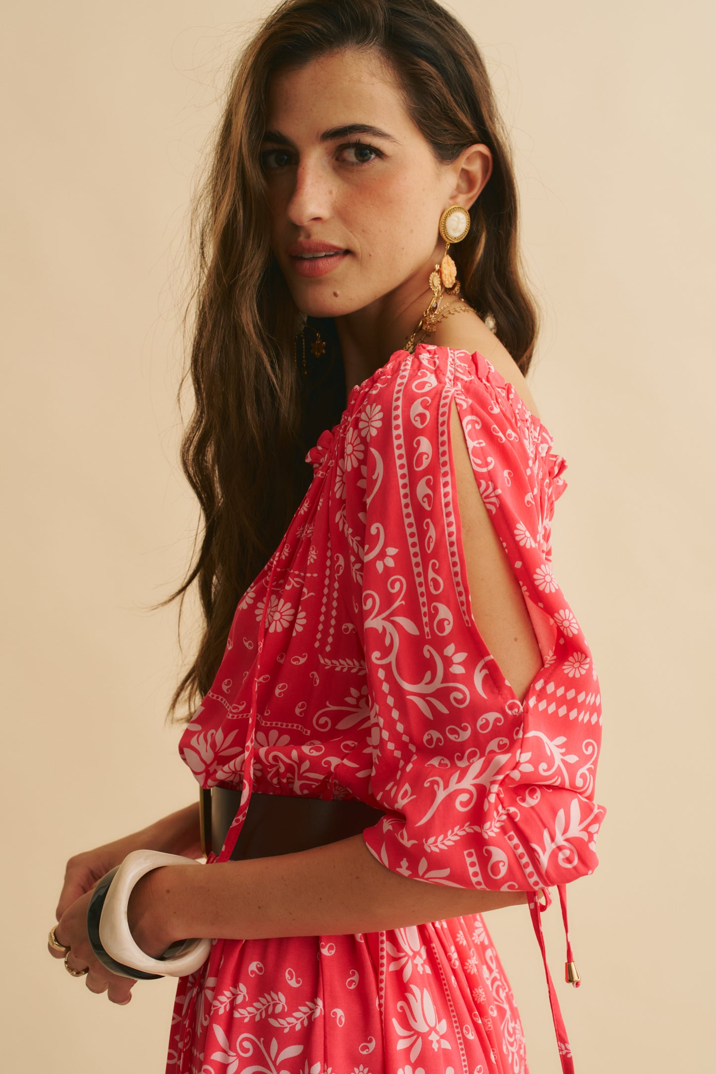 HIBISCA PRINT CHATEAU DRESS