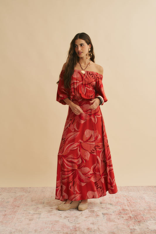 HIBISCUS PRINT HALLIE MAXI