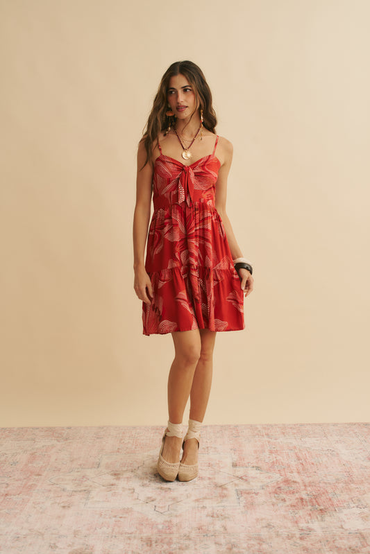 HIBISCUS PRINT MINI BAMBI DRESS