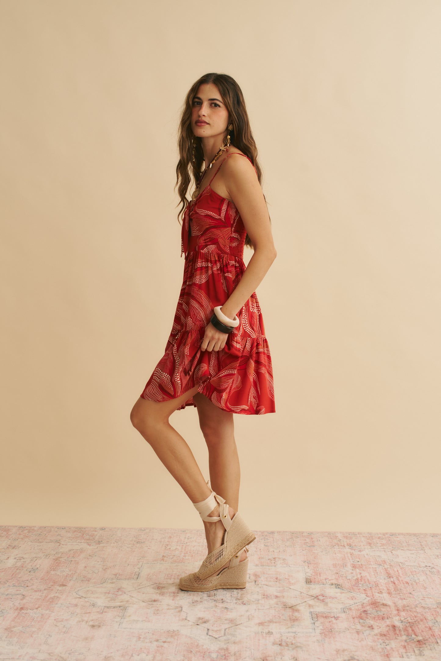 HIBISCUS PRINT MINI BAMBI DRESS
