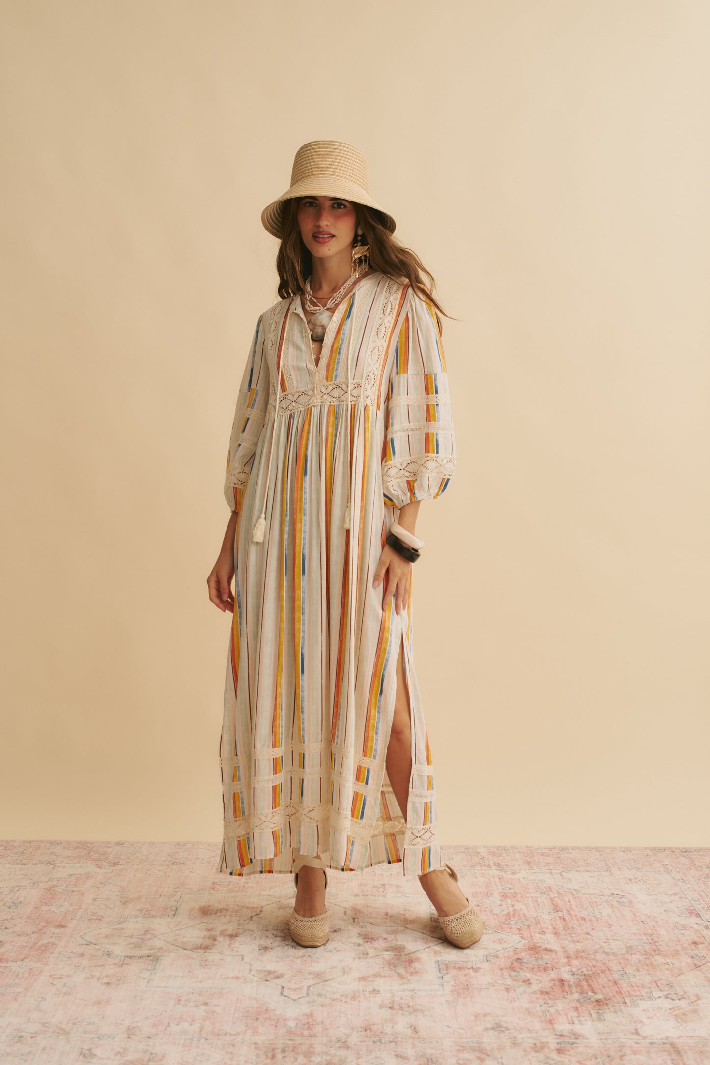 COLOURED SANDS PRINT MEADOW MAXI DRESS