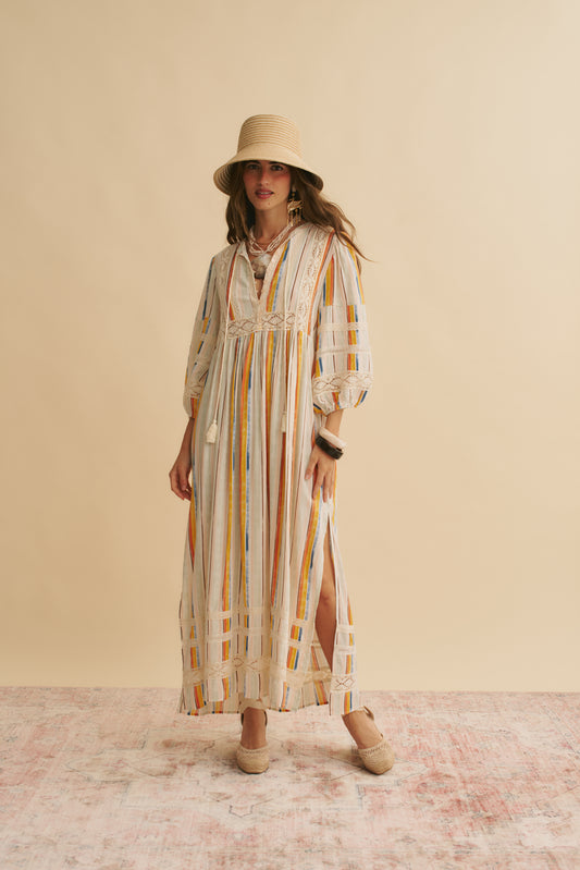 COLOURED SANDS PRINT MEADOW MAXI DRESS