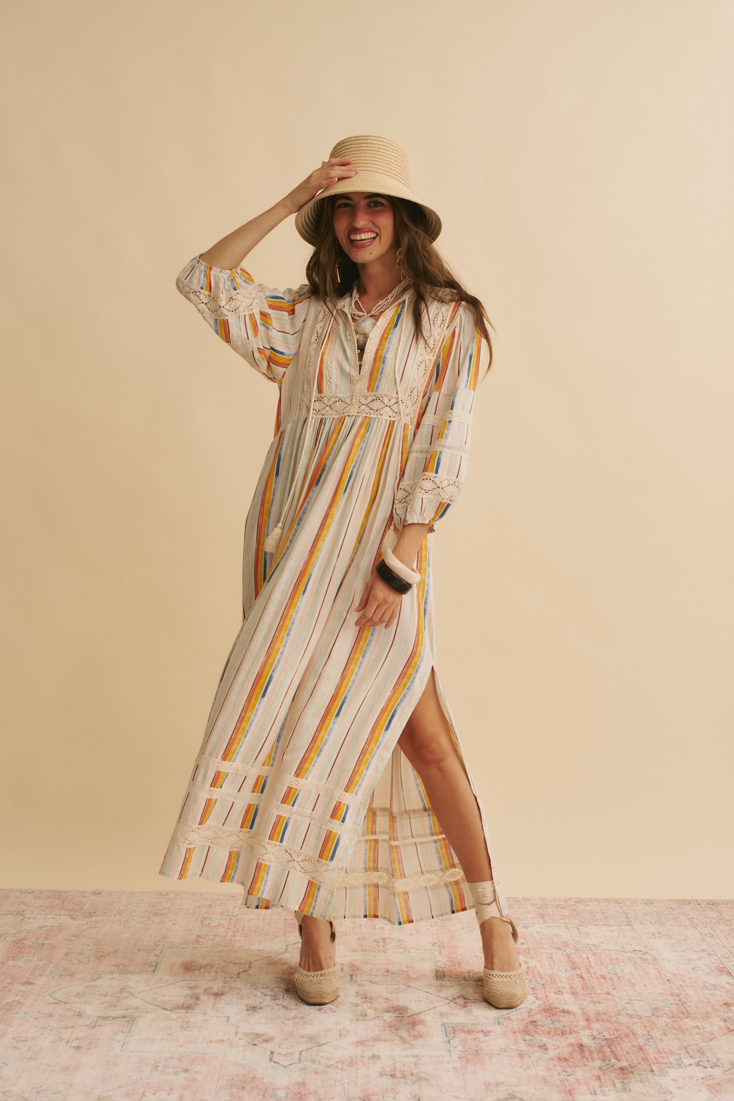 COLOURED SANDS PRINT MEADOW MAXI DRESS
