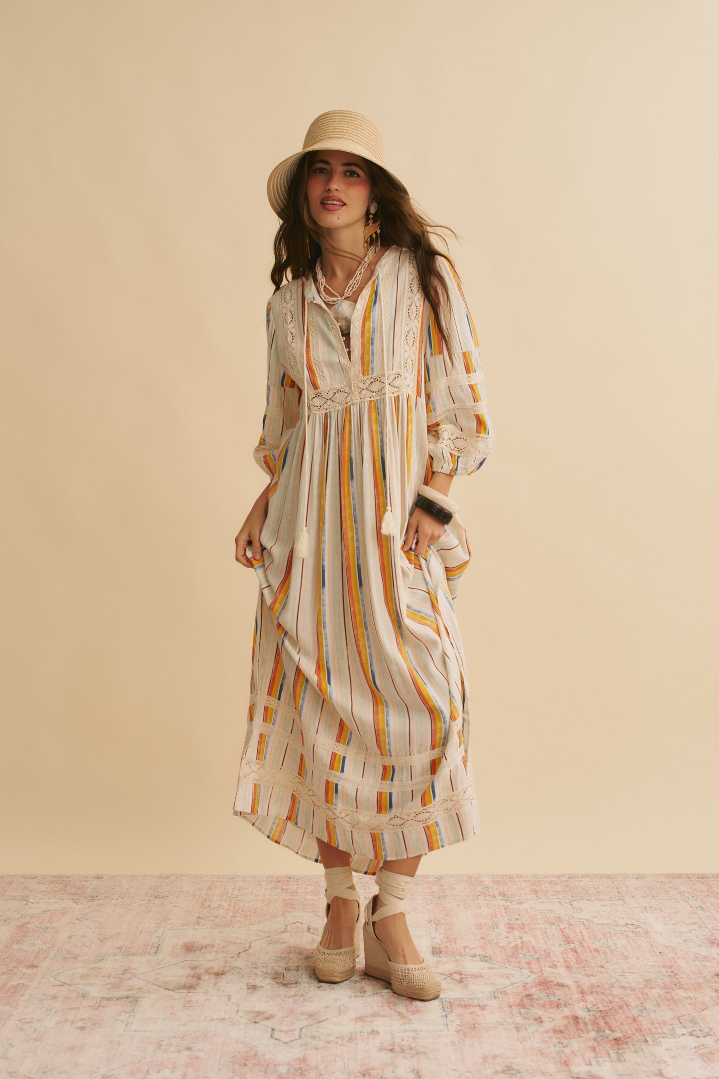 COLOURED SANDS PRINT MEADOW MAXI DRESS