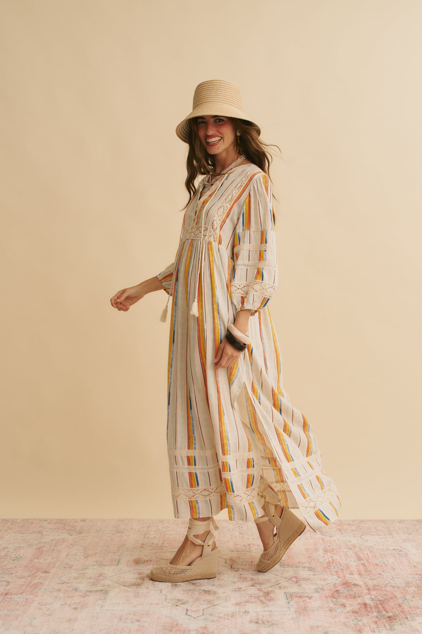 COLOURED SANDS PRINT MEADOW MAXI DRESS