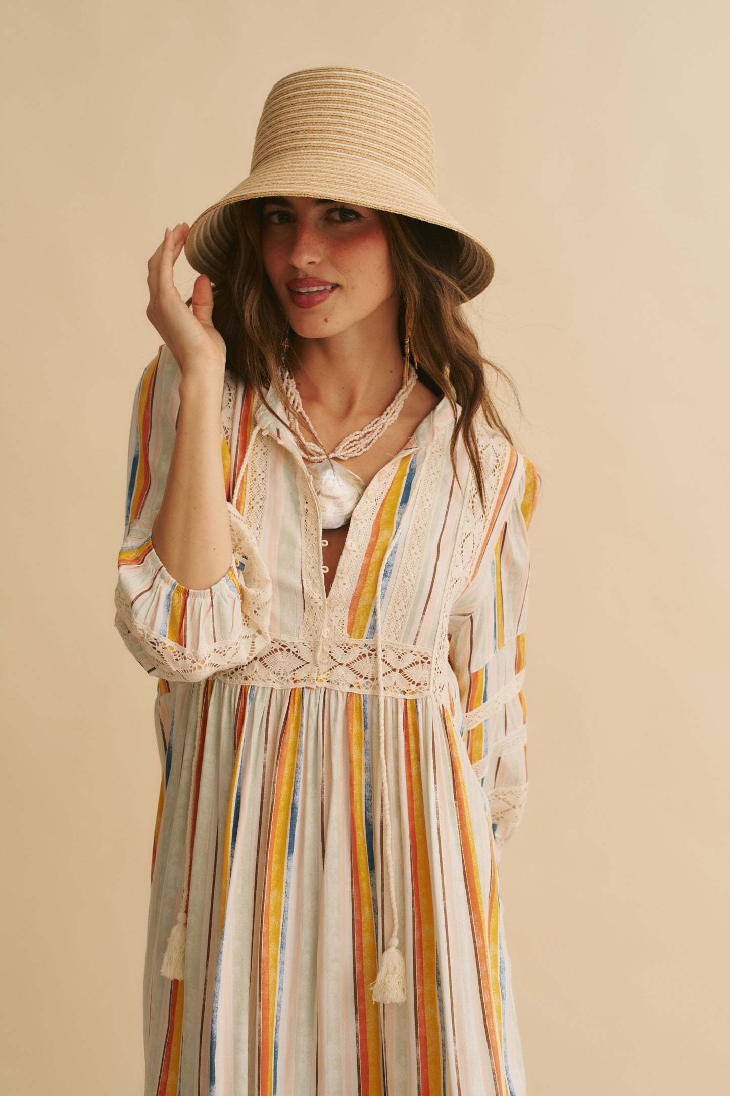 COLOURED SANDS PRINT MEADOW MAXI DRESS