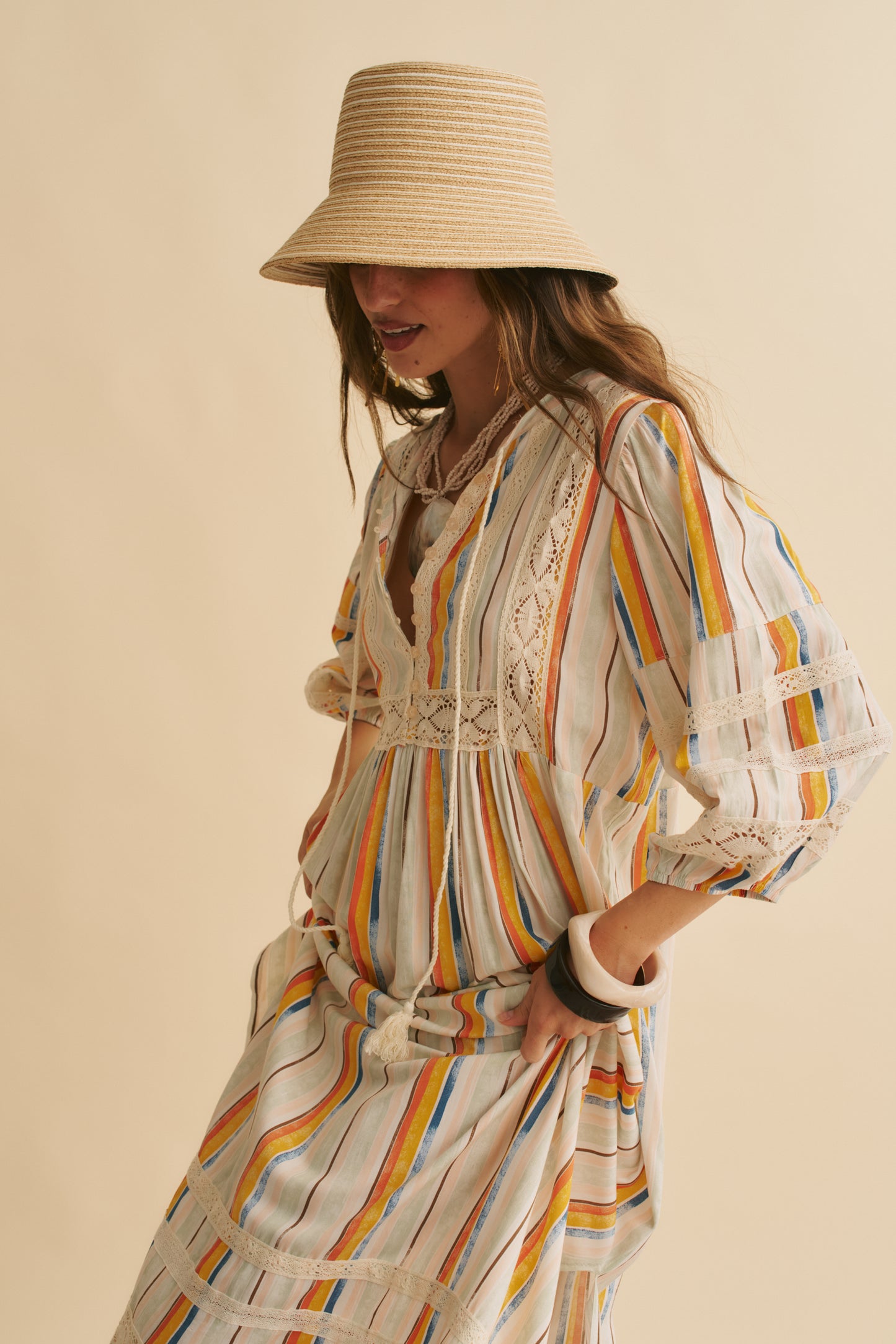 COLOURED SANDS PRINT MEADOW MAXI DRESS