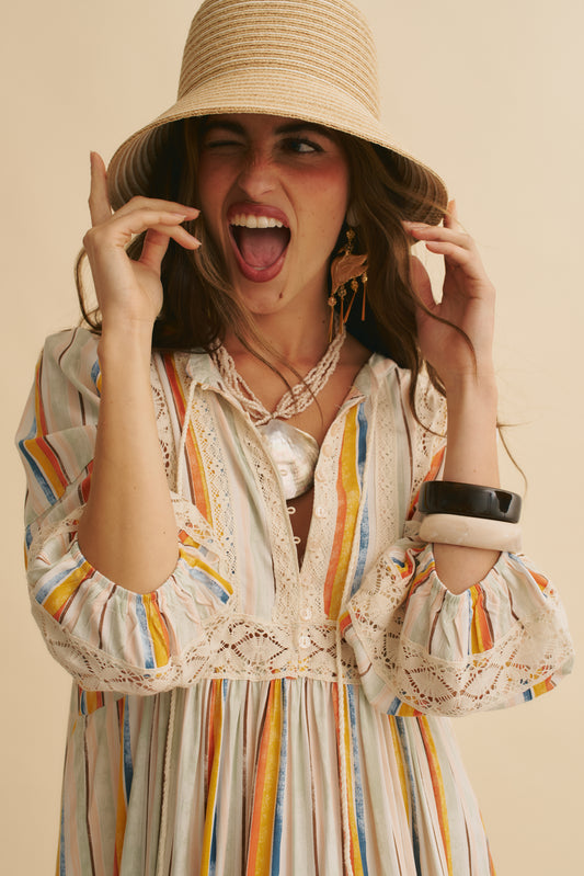 COLOURED SANDS PRINT MEADOW MAXI DRESS