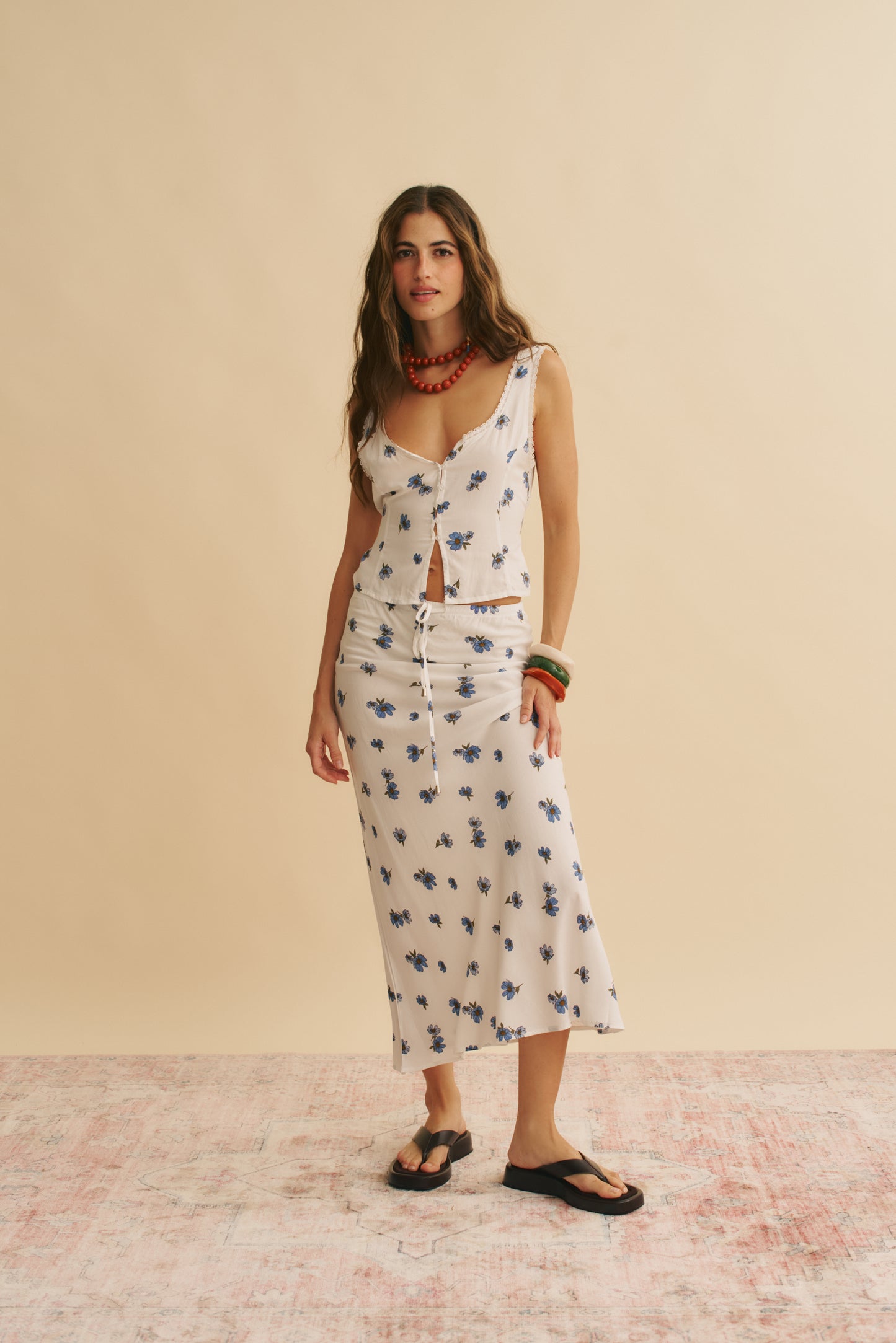 JUNEBERRY PRINT WOODS MAXI SKIRT