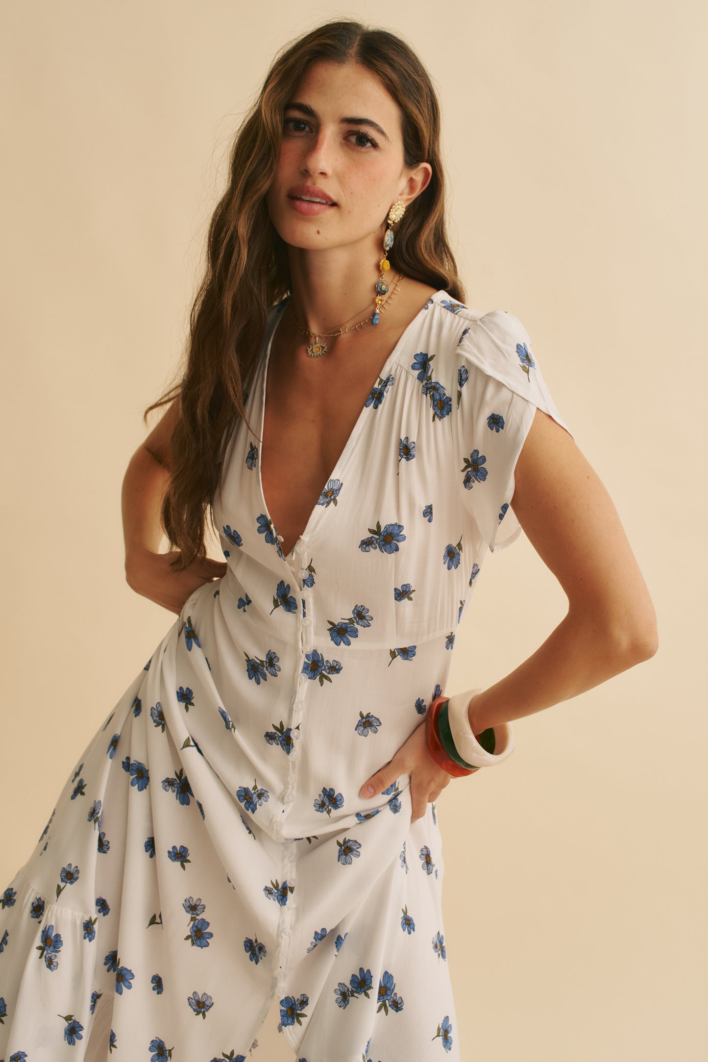 JUNEBERRY PRINT BLOOM MAXI DRESS