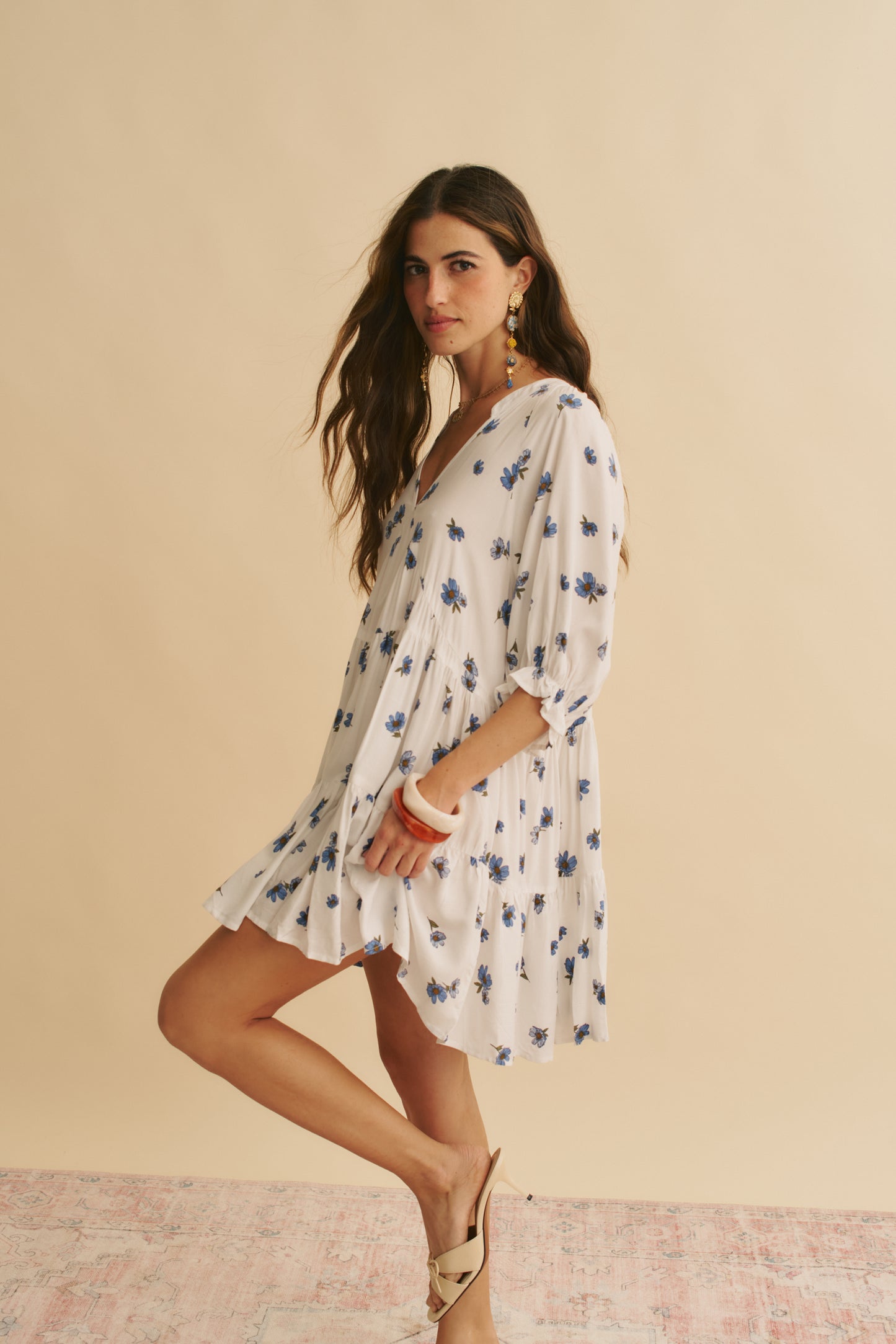 JUNEBERRY PRINT PETAL MINI DRESS
