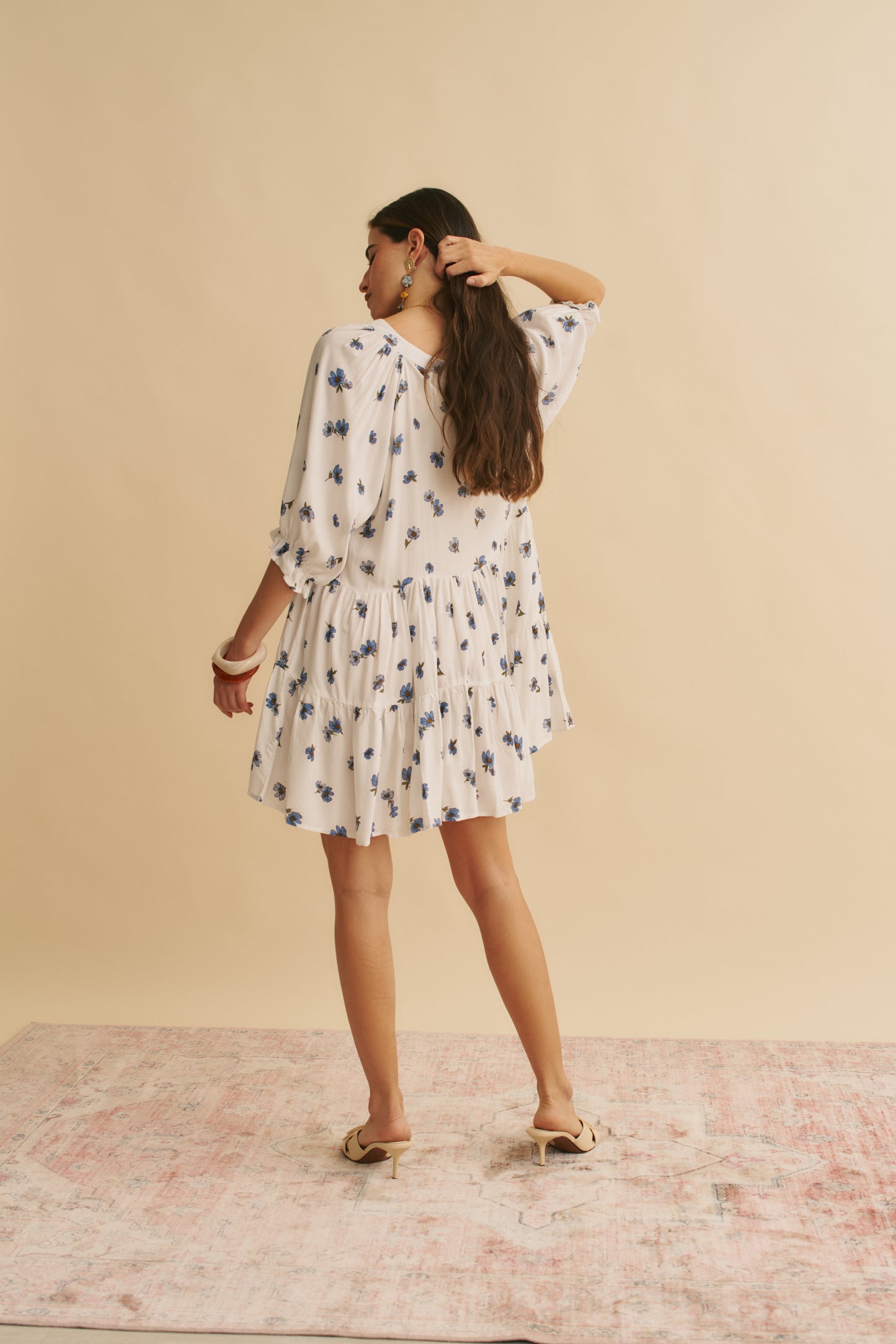 JUNEBERRY PRINT PETAL MINI DRESS