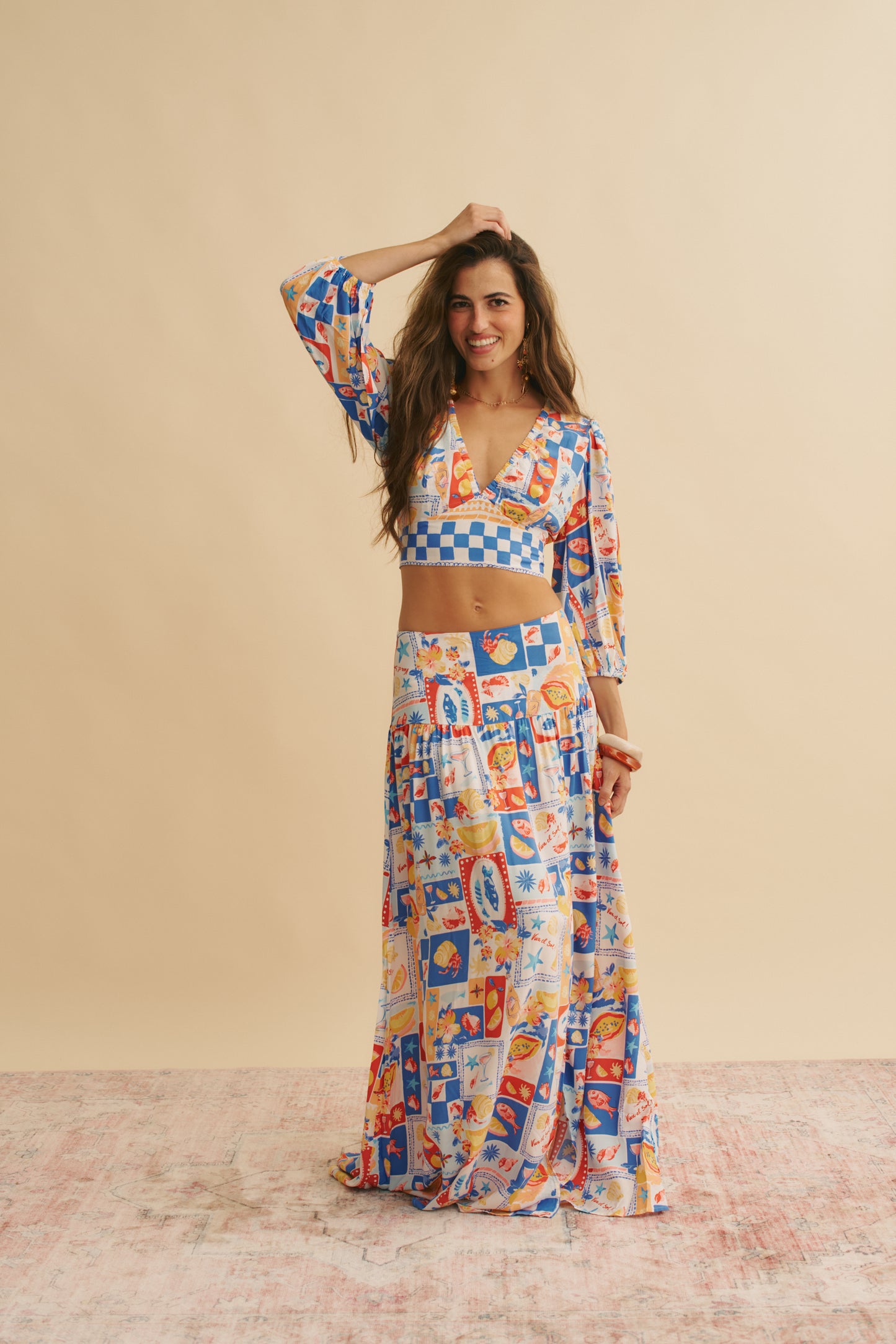 VIVA DE SOL PRINT SOLARA MAXI SKIRT