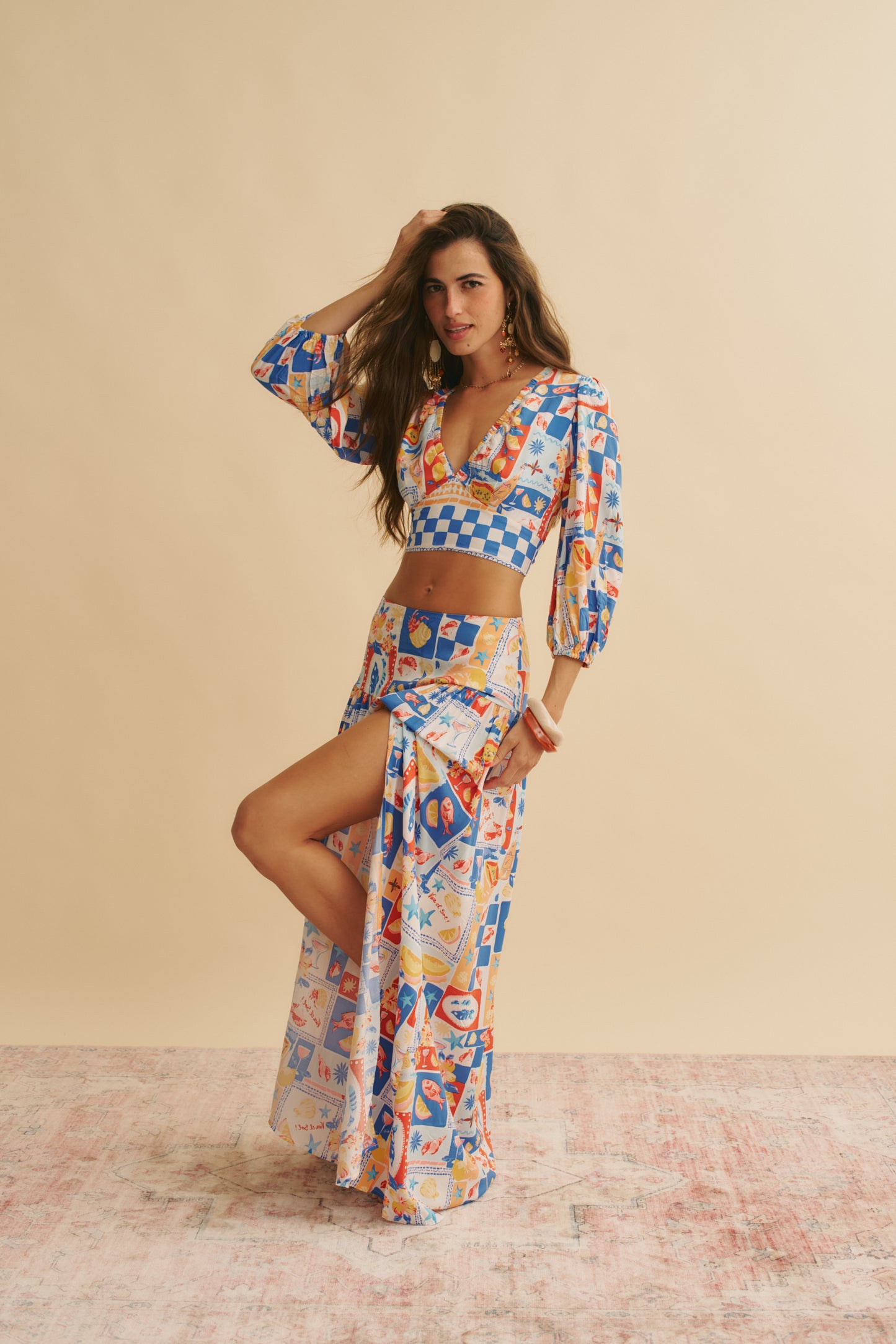 VIVA DE SOL PRINT SOLARA MAXI SKIRT