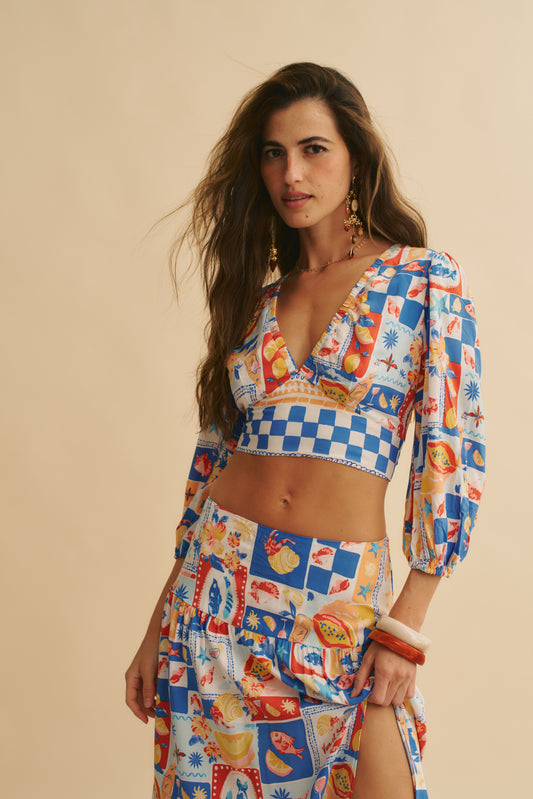 VIVA DE SOL PRINT FLUIR TOP