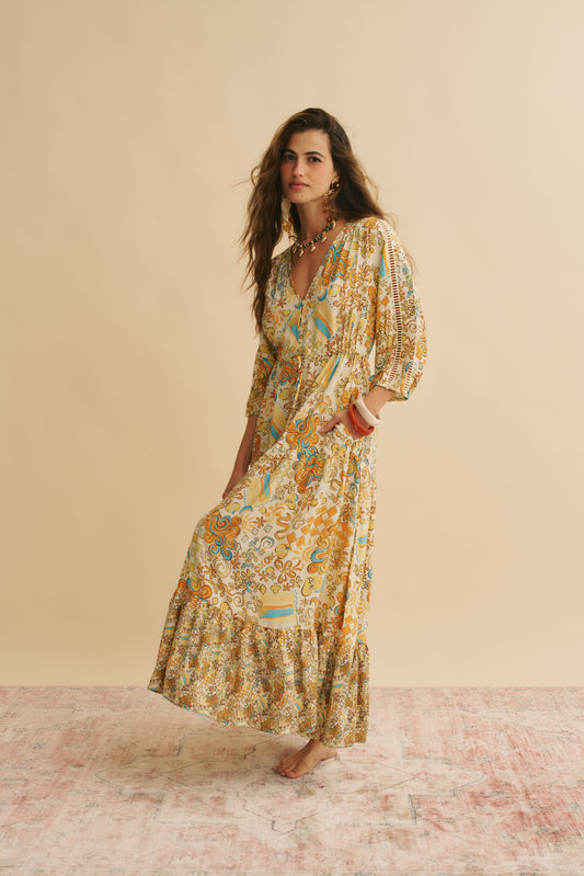 SONNIE PRINT EBONY MAXI