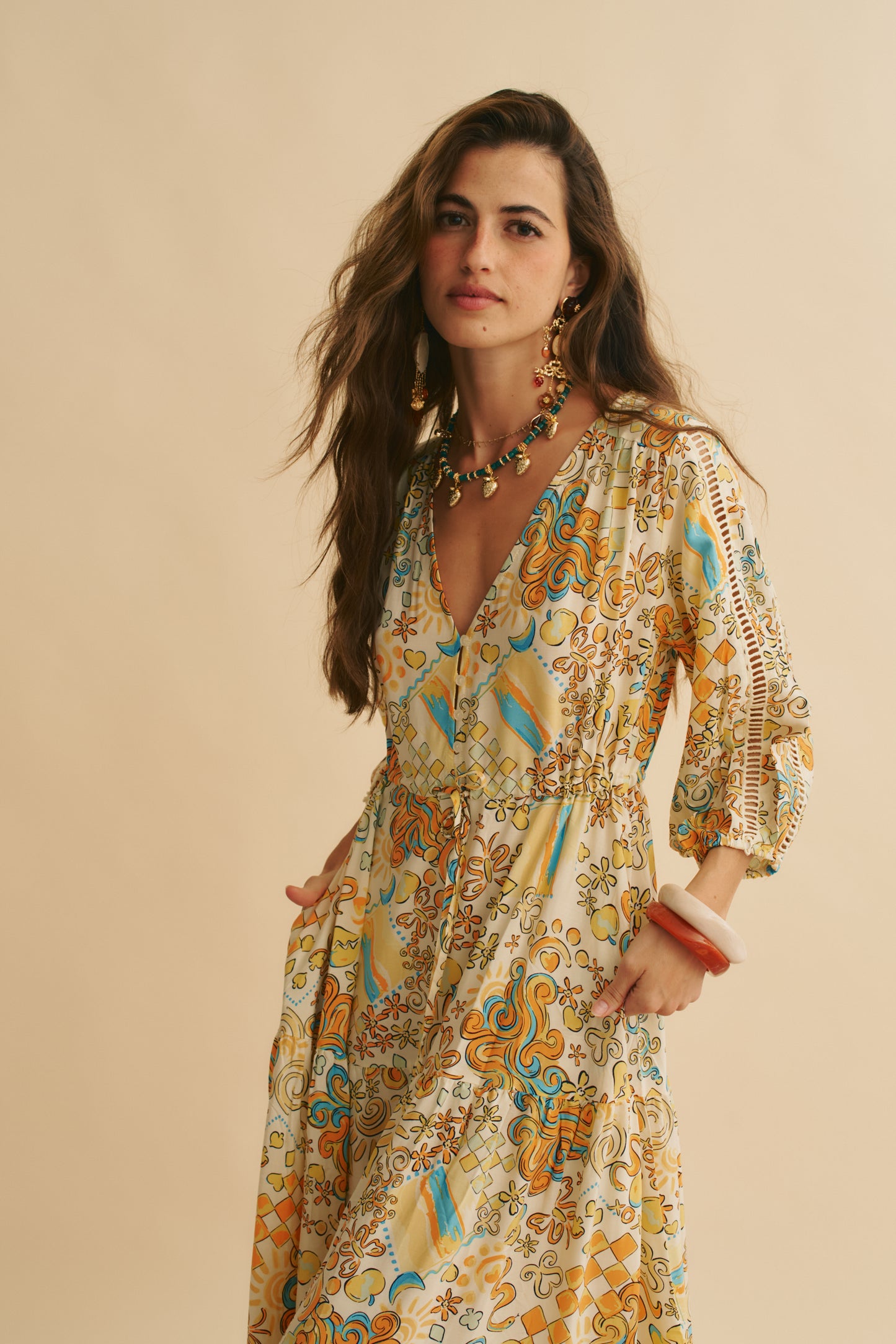 SONNIE PRINT EBONY MAXI