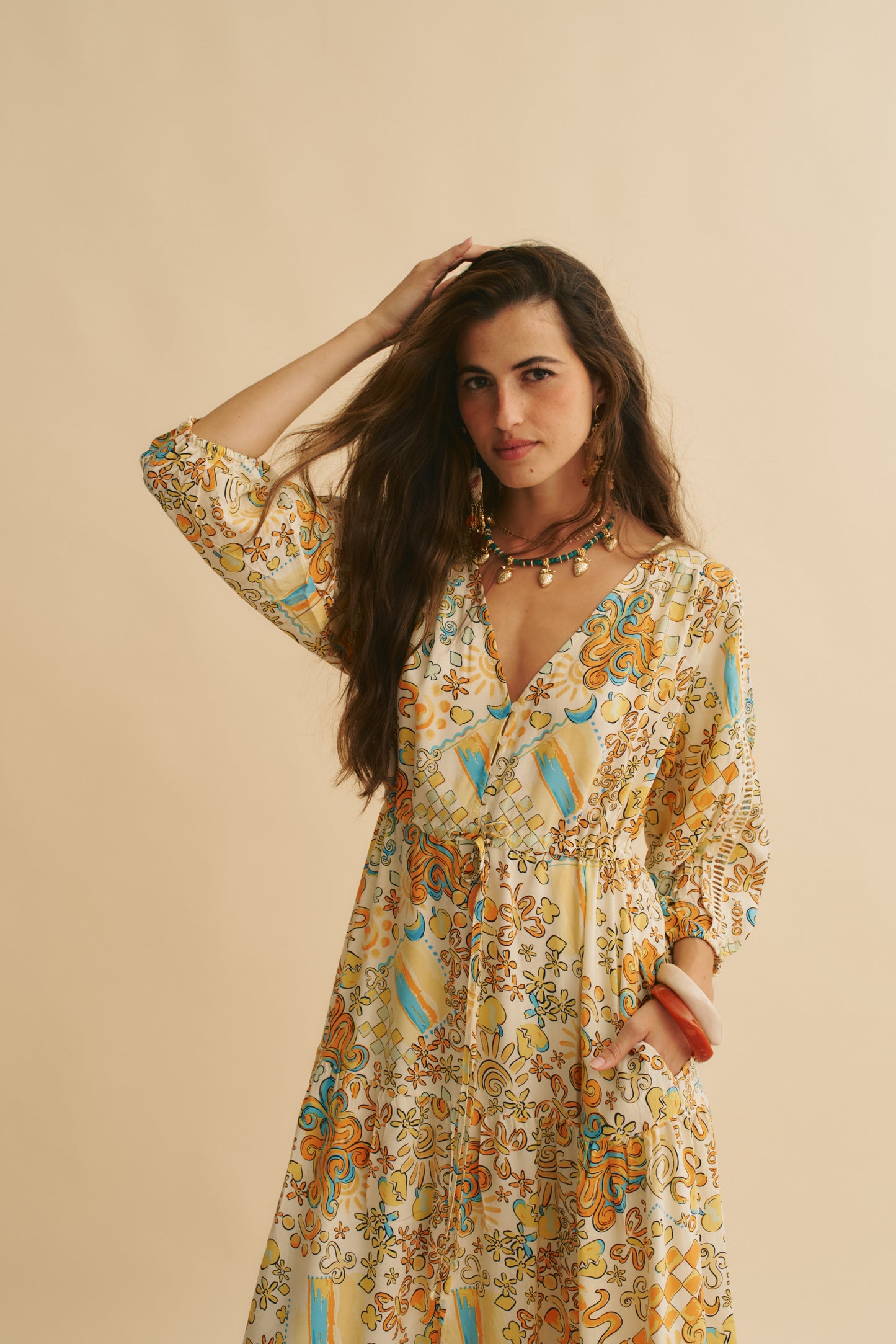 SONNIE PRINT EBONY MAXI