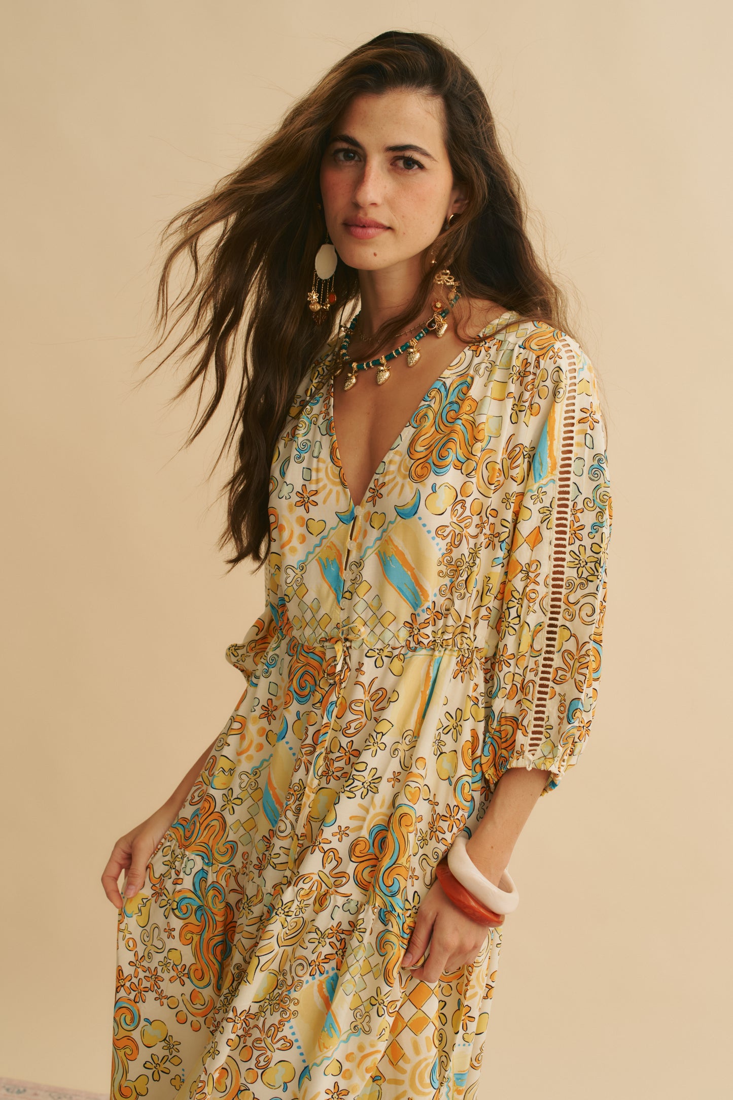 SONNIE PRINT EBONY MAXI
