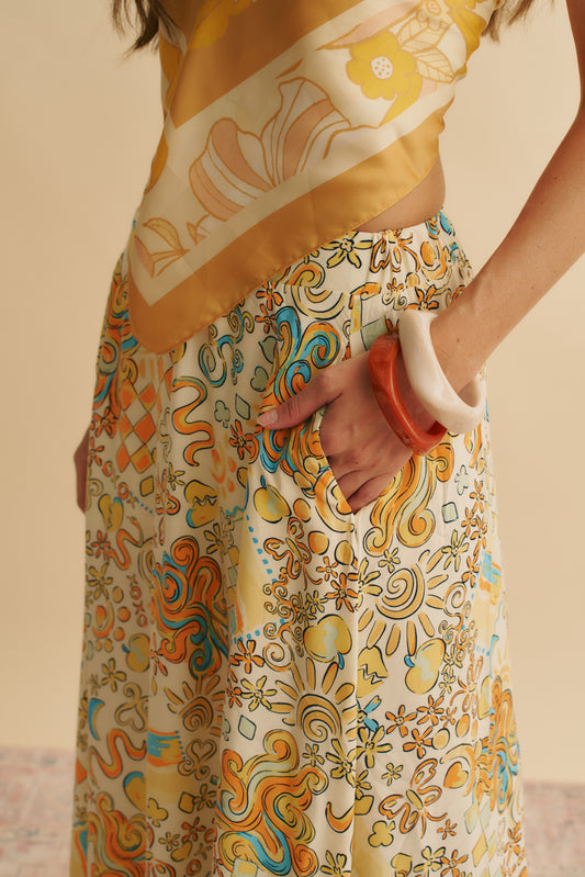 SONNIE PRINT HOLIDAY SKIRT