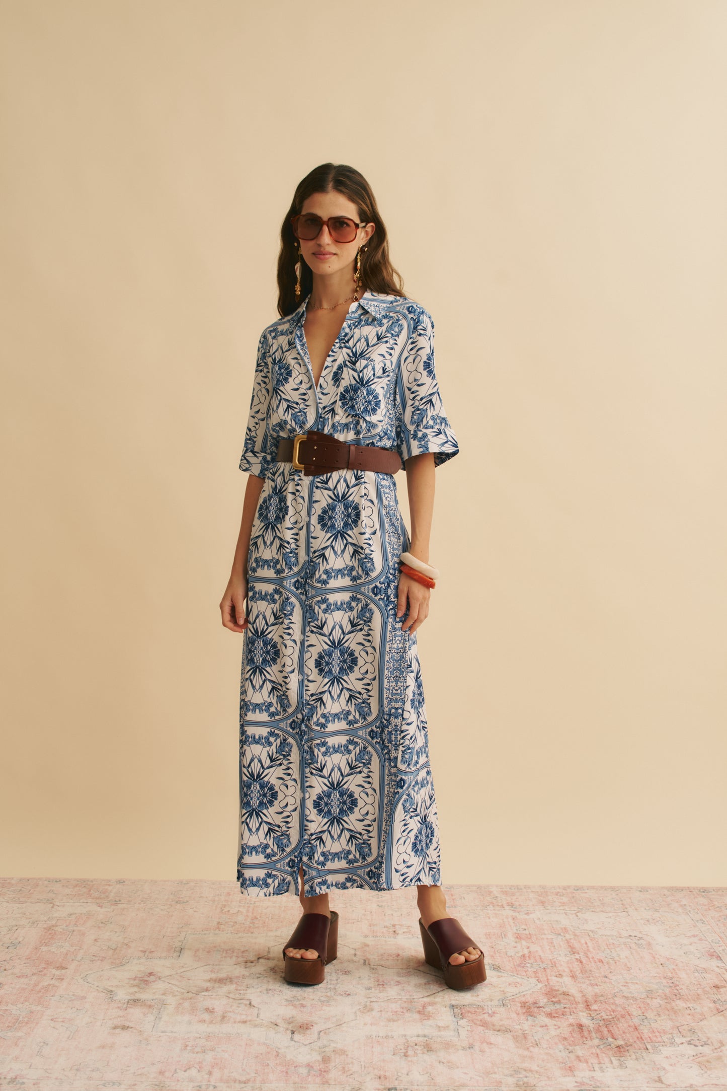 DENIM DREAMS PRINT MAXI SHIRT DRESS