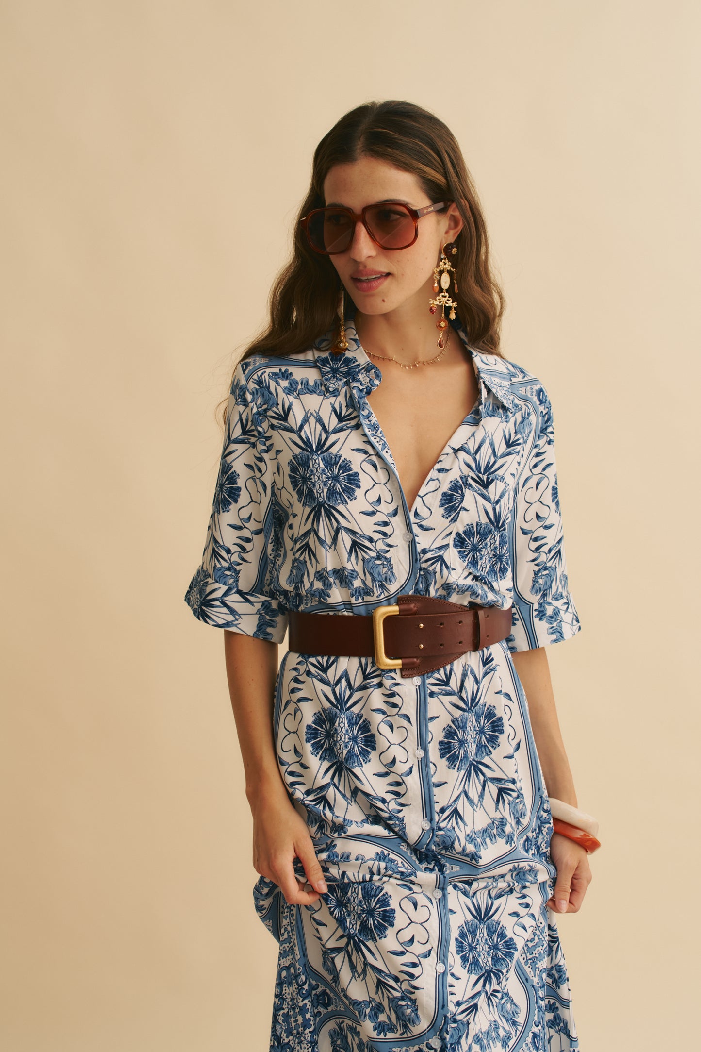 DENIM DREAMS PRINT MAXI SHIRT DRESS