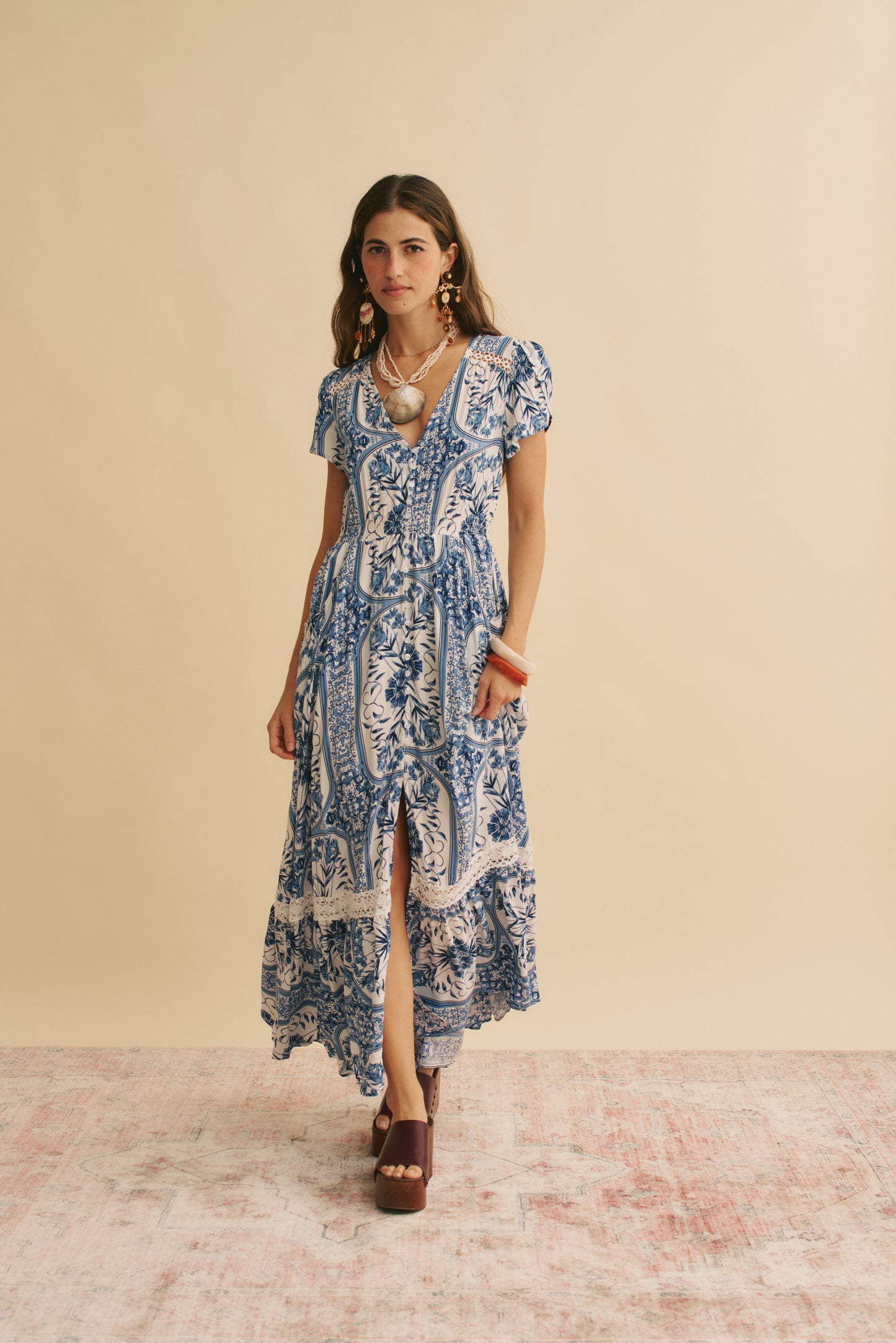 DENIM DREAMS CARMEN MAXI DRESS