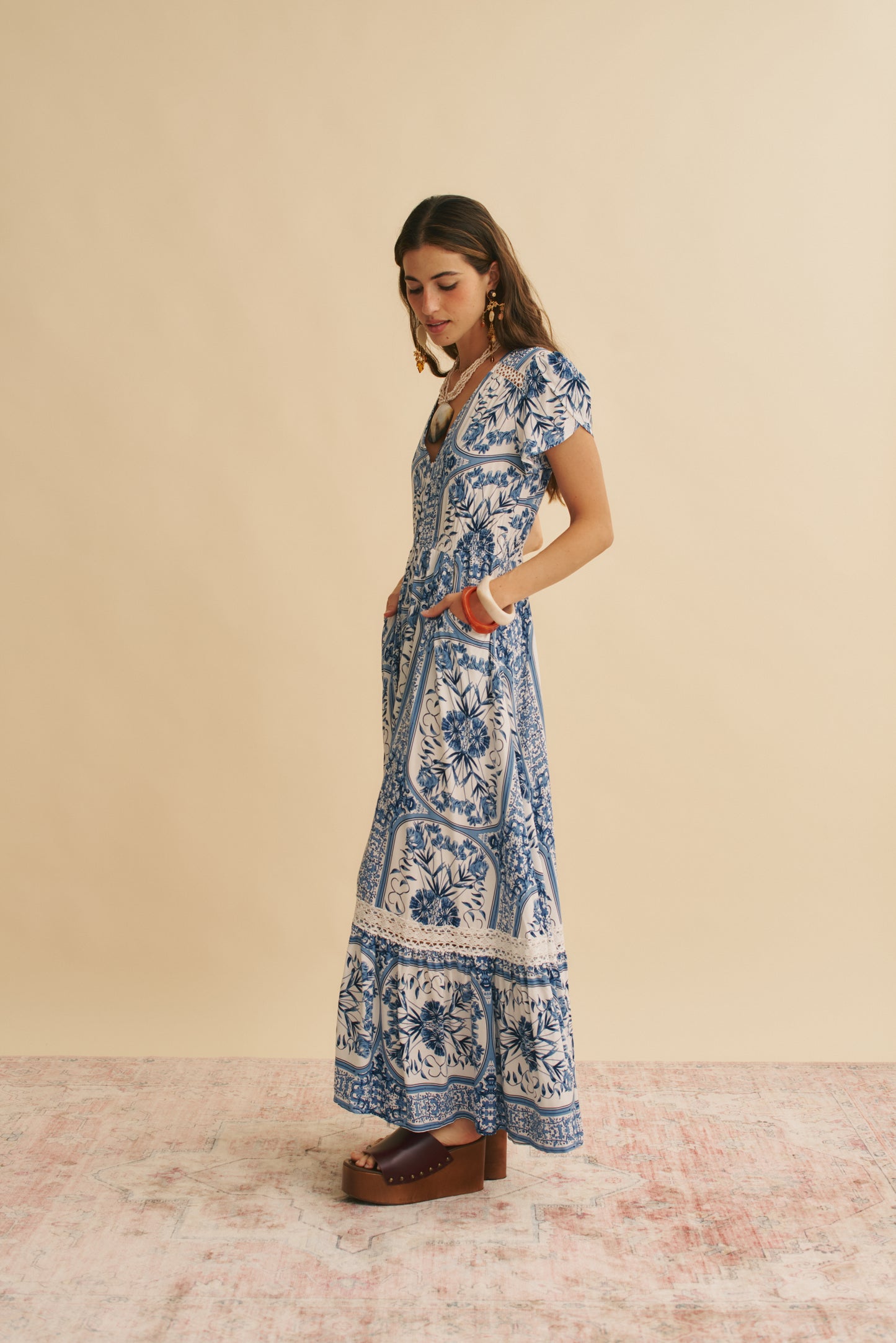DENIM DREAMS CARMEN MAXI DRESS