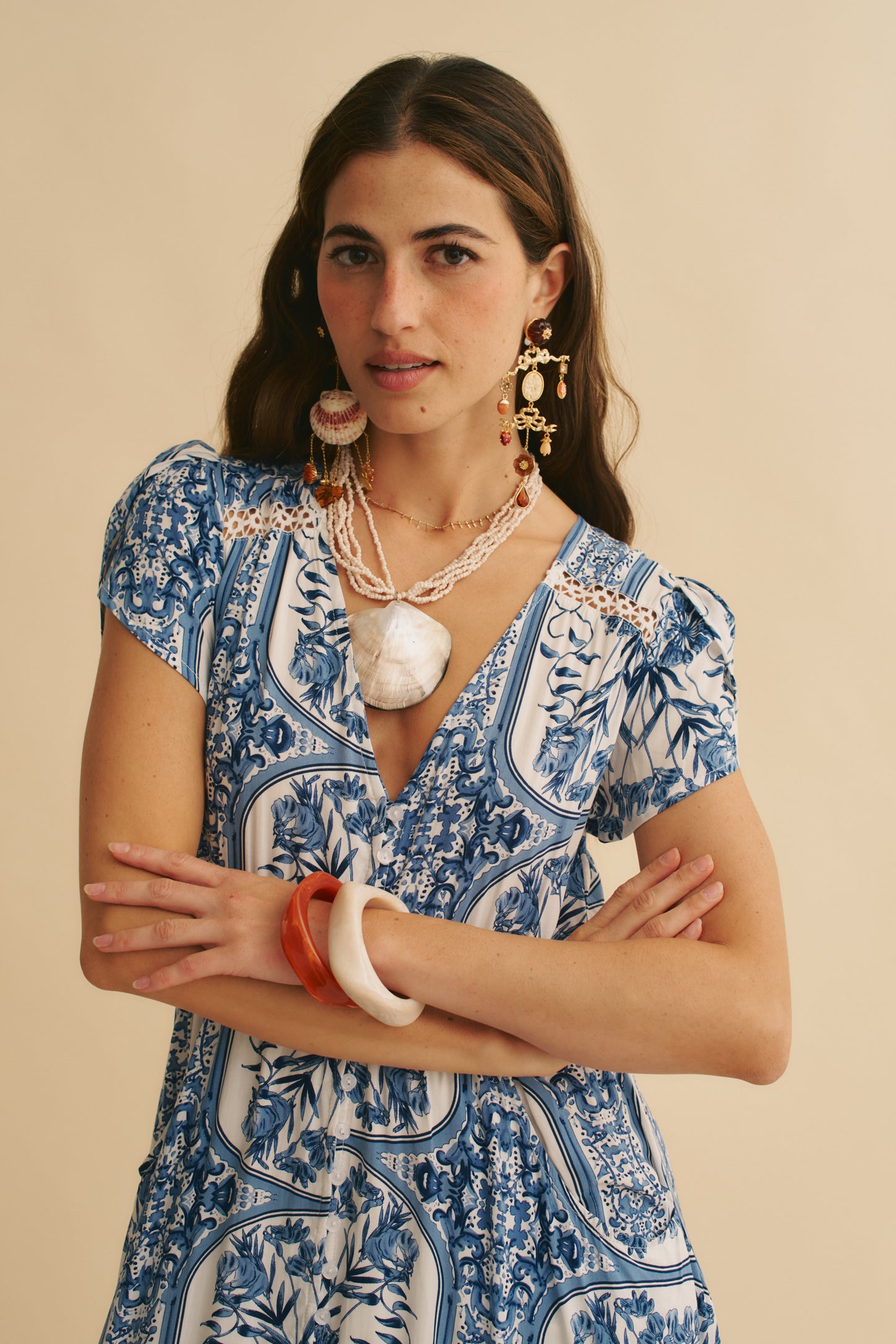 DENIM DREAMS CARMEN MAXI DRESS