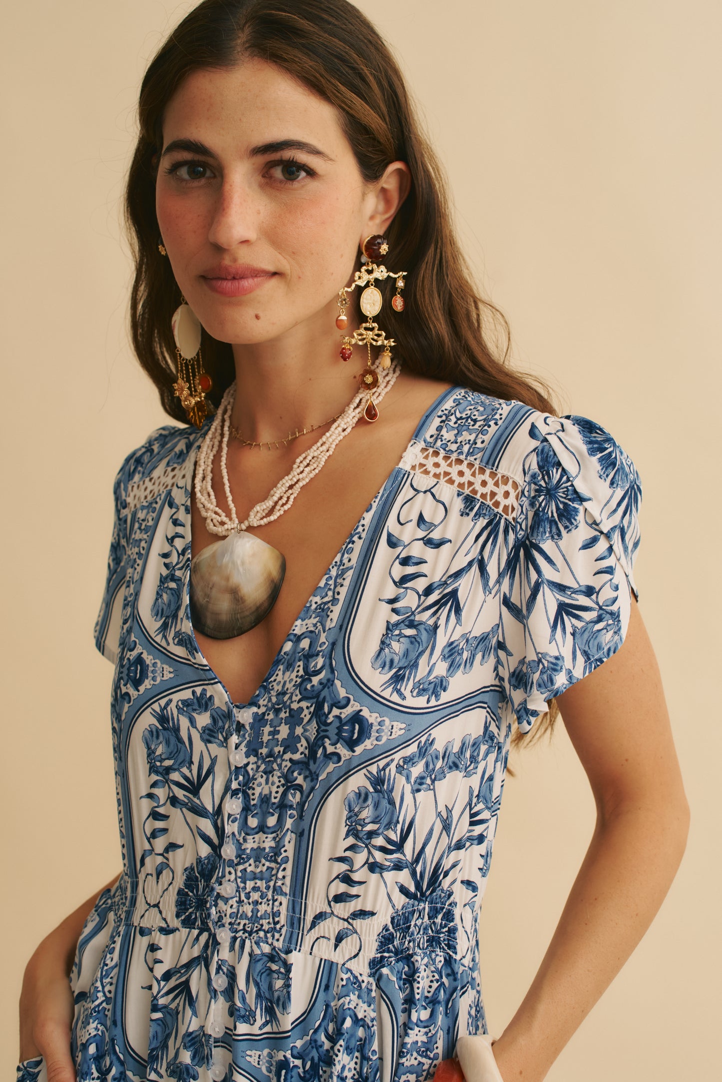 DENIM DREAMS CARMEN MAXI DRESS