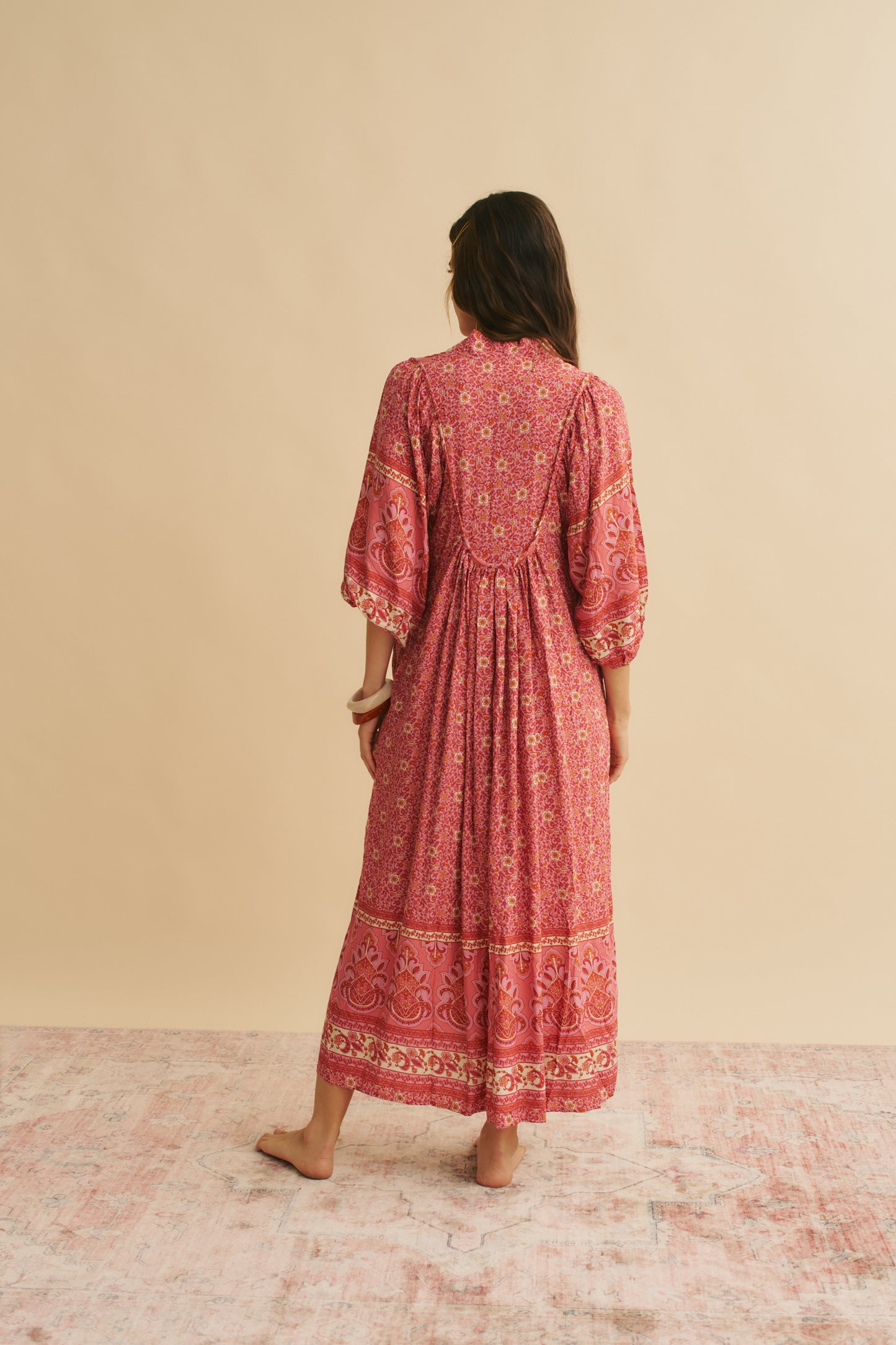 STRAWBERRIES AND CREAM PRINT BOHEME MIDI