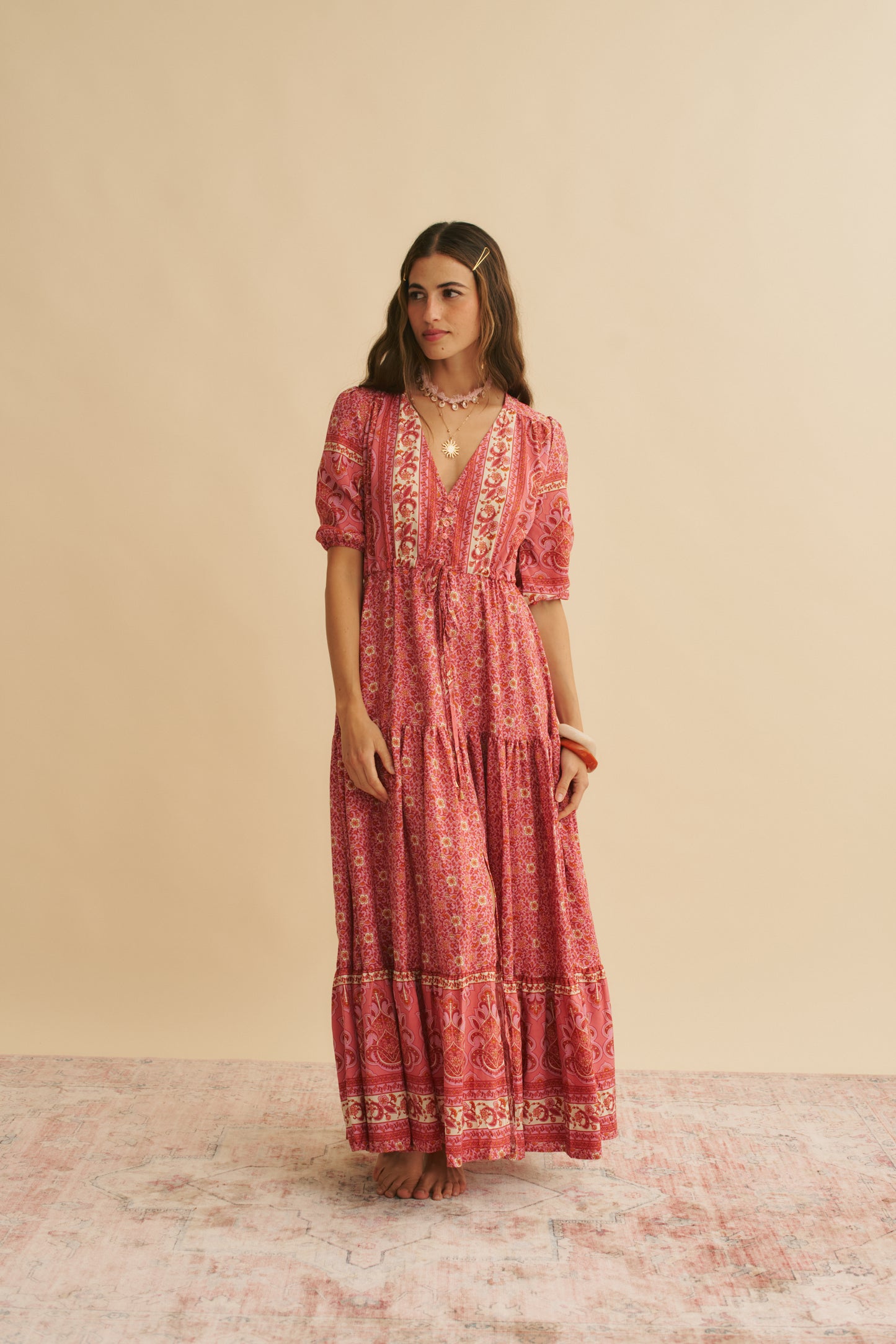 STRAWBERRIES AND CREAM PRINT TESSA MAXI