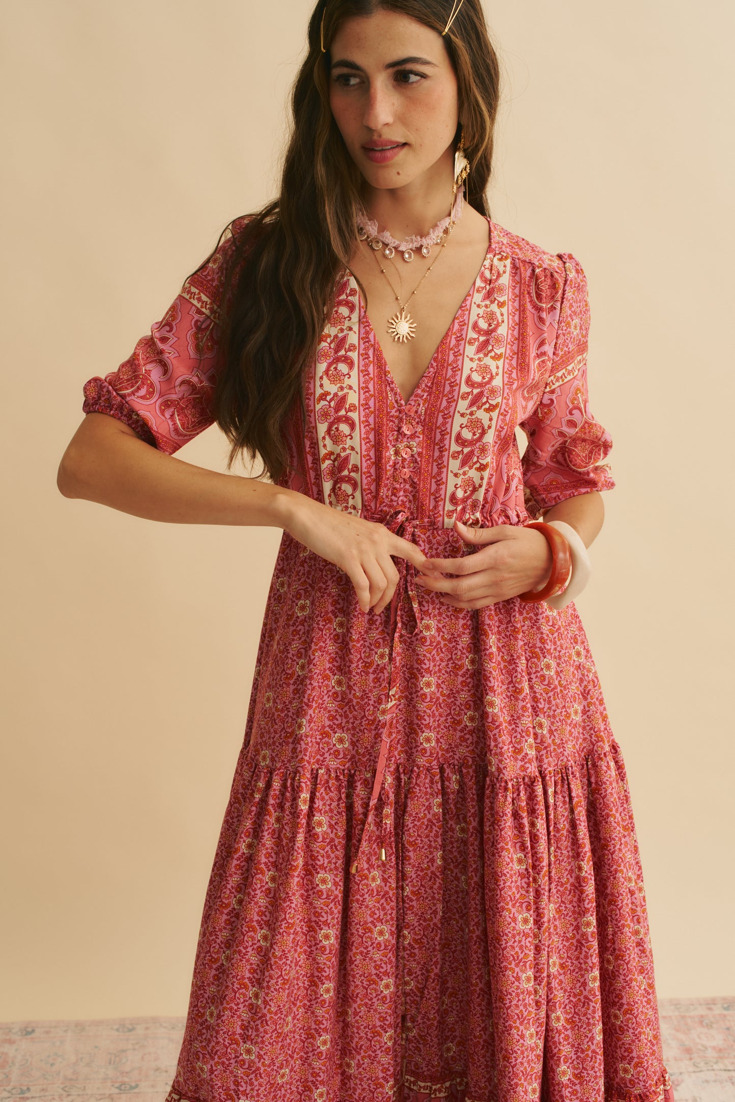 STRAWBERRIES AND CREAM PRINT TESSA MAXI