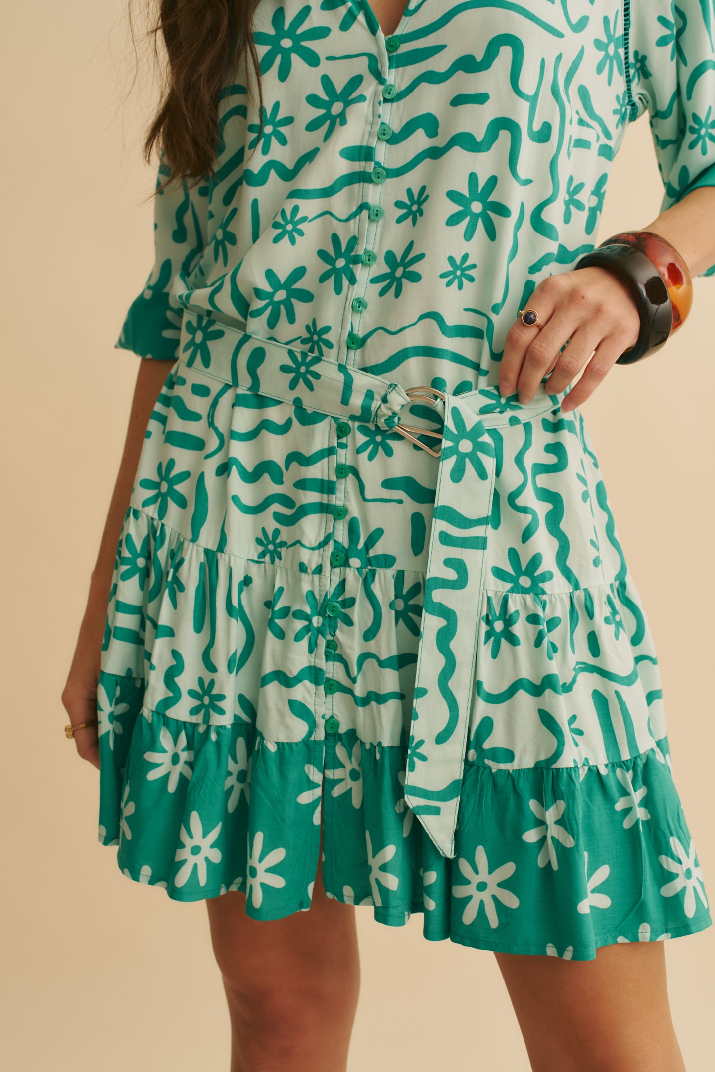 MINT SPRITZ PRINT INKA MINI DRESS