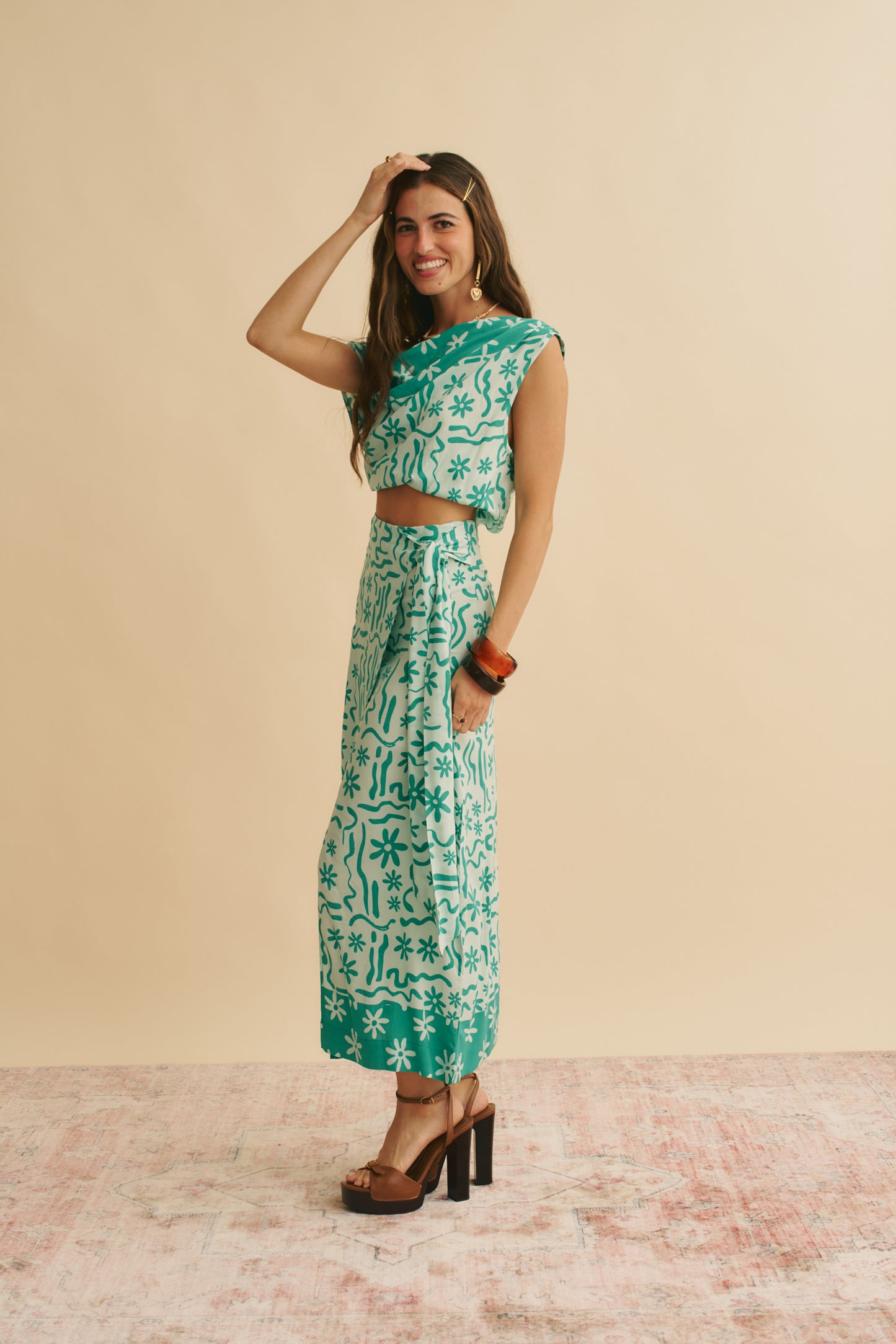 MINT SPRITZ PRINT ELKA CROP