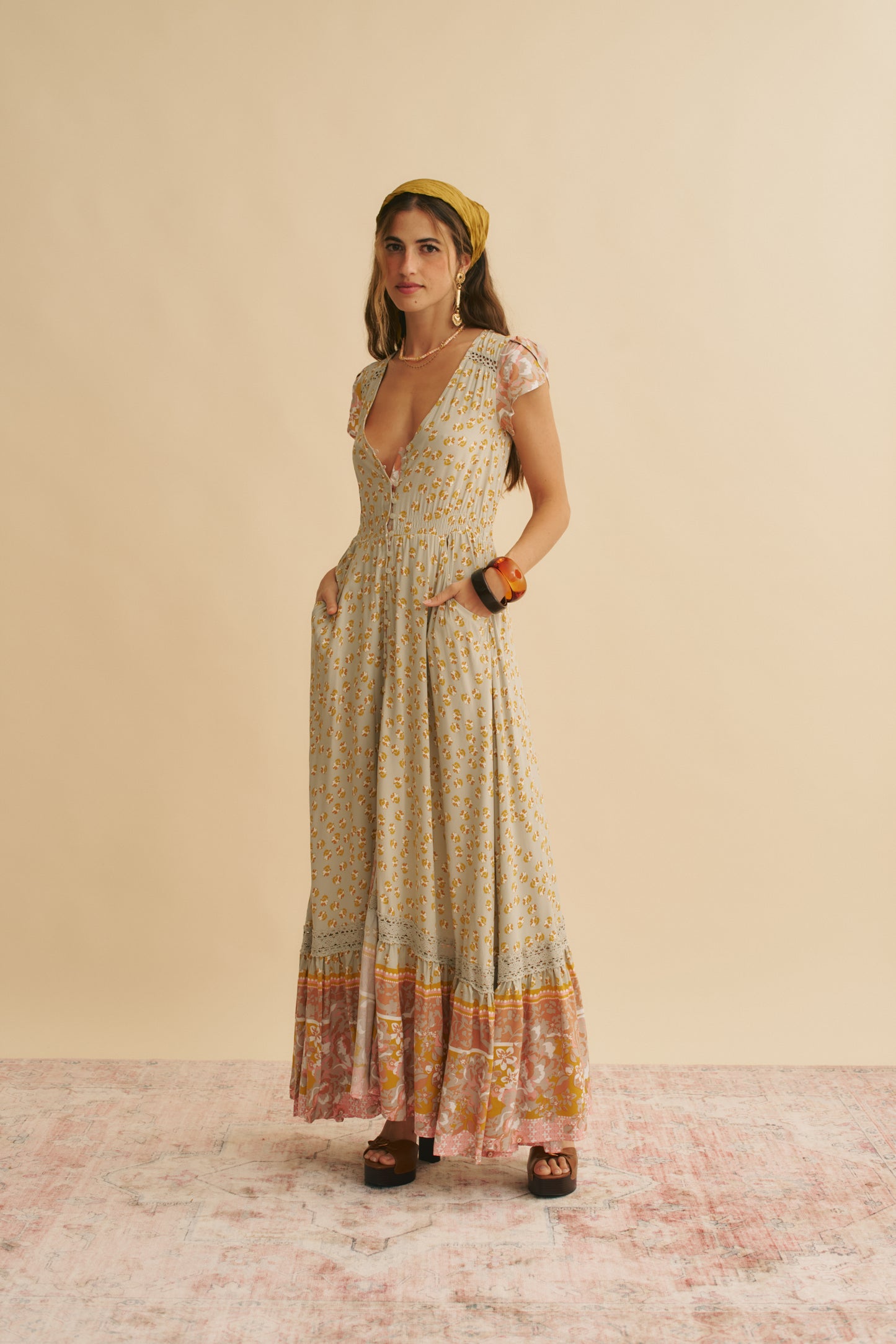 MAISHA PRINT CARMEN MAXI DRESS