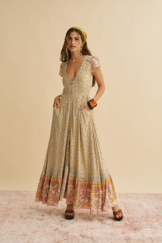 MAISHA PRINT CARMEN MAXI DRESS