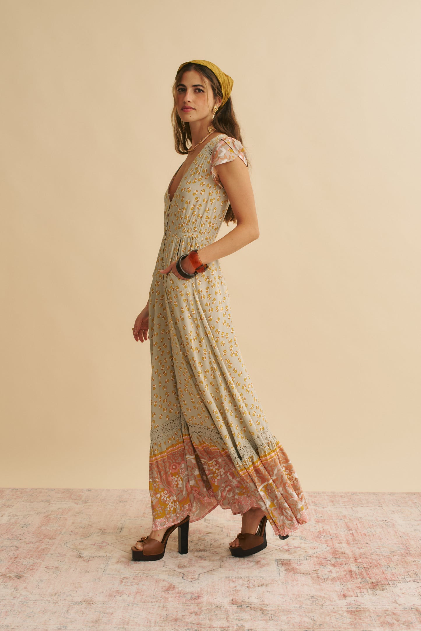 MAISHA PRINT CARMEN MAXI DRESS