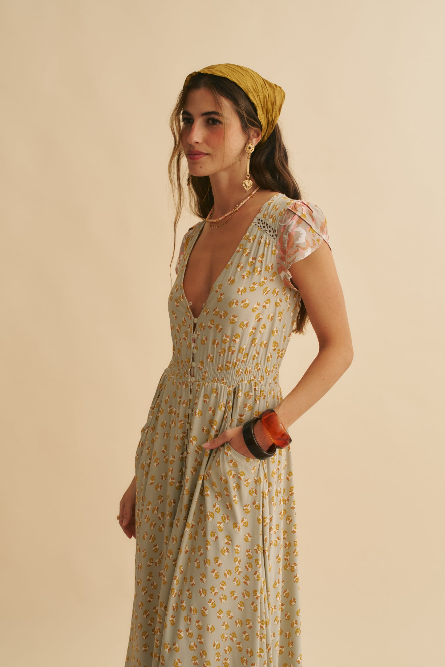 MAISHA PRINT CARMEN MAXI DRESS