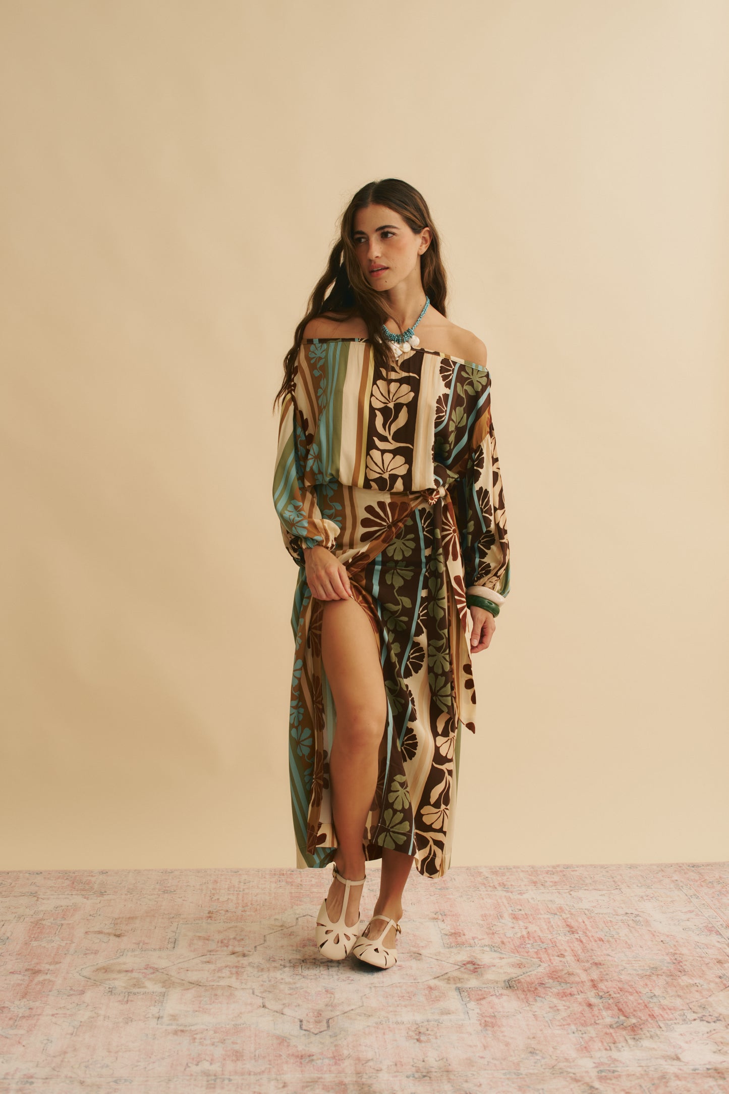 CACAO MIST PRINT ZIA WRAP SKIRT