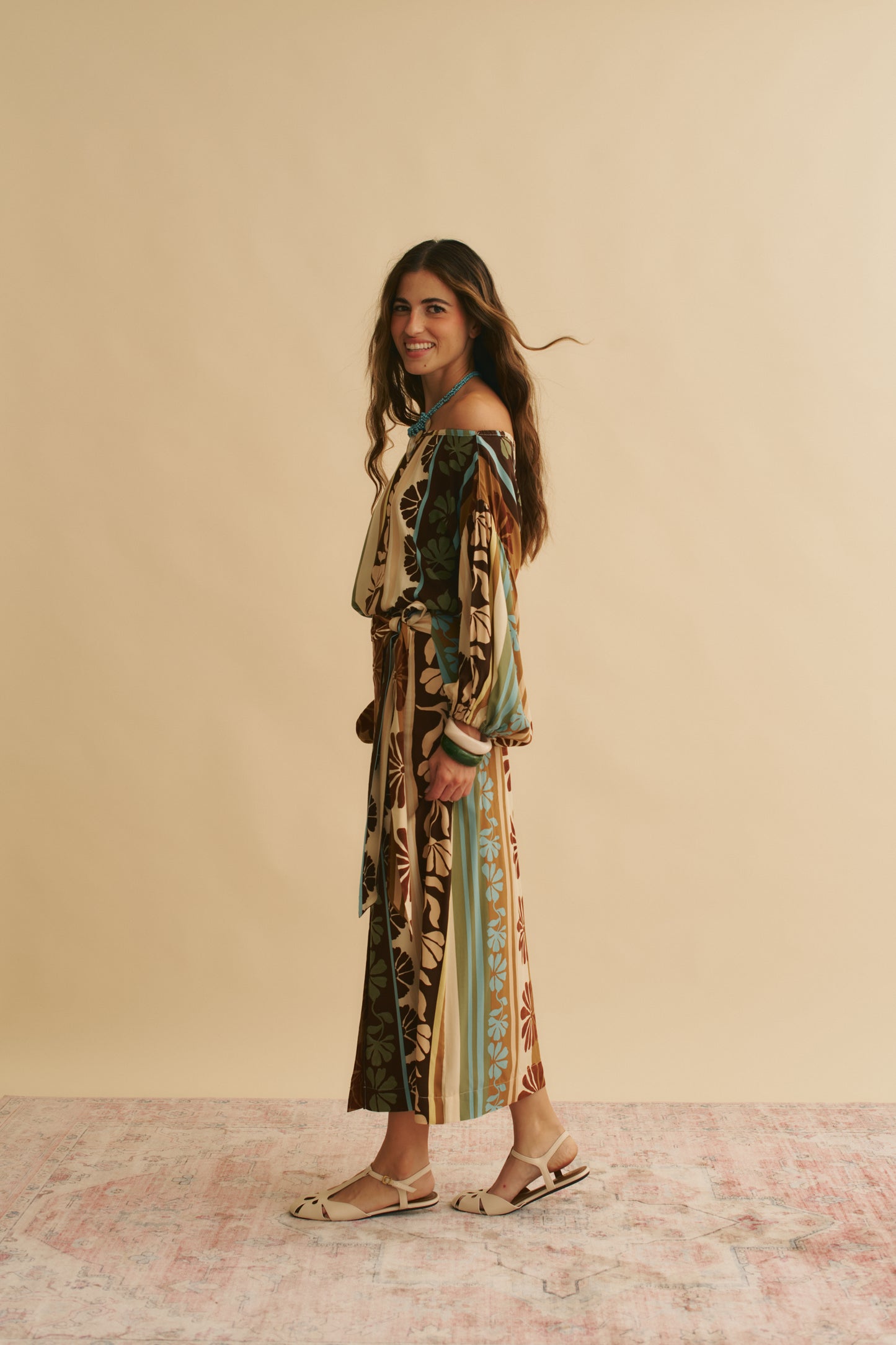 CACAO MIST PRINT ZIA WRAP SKIRT