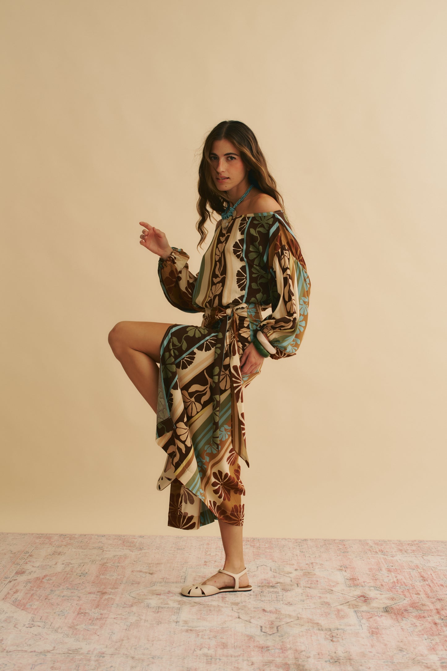 CACAO MIST PRINT ZIA WRAP SKIRT