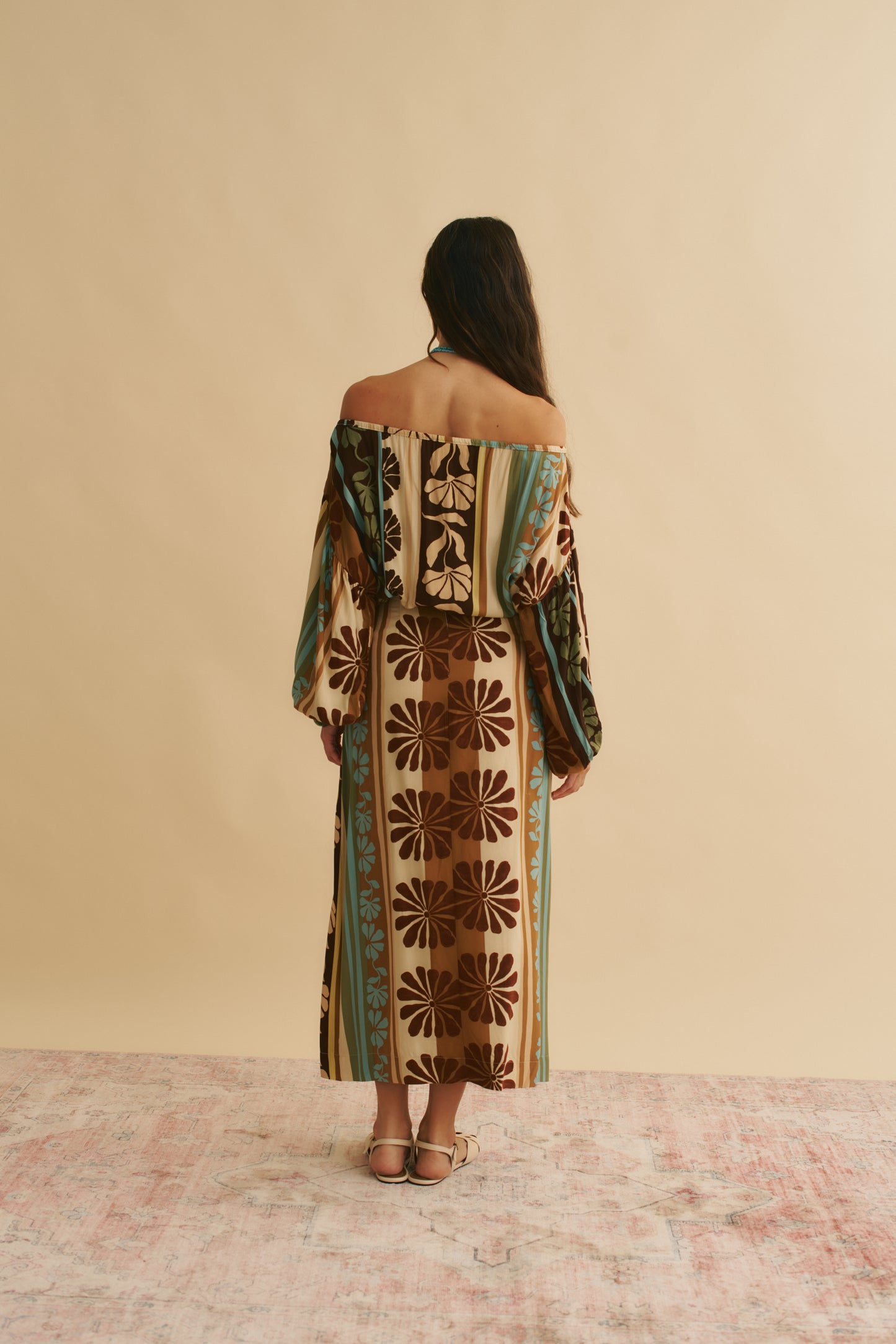 CACAO MIST PRINT ZIA WRAP SKIRT