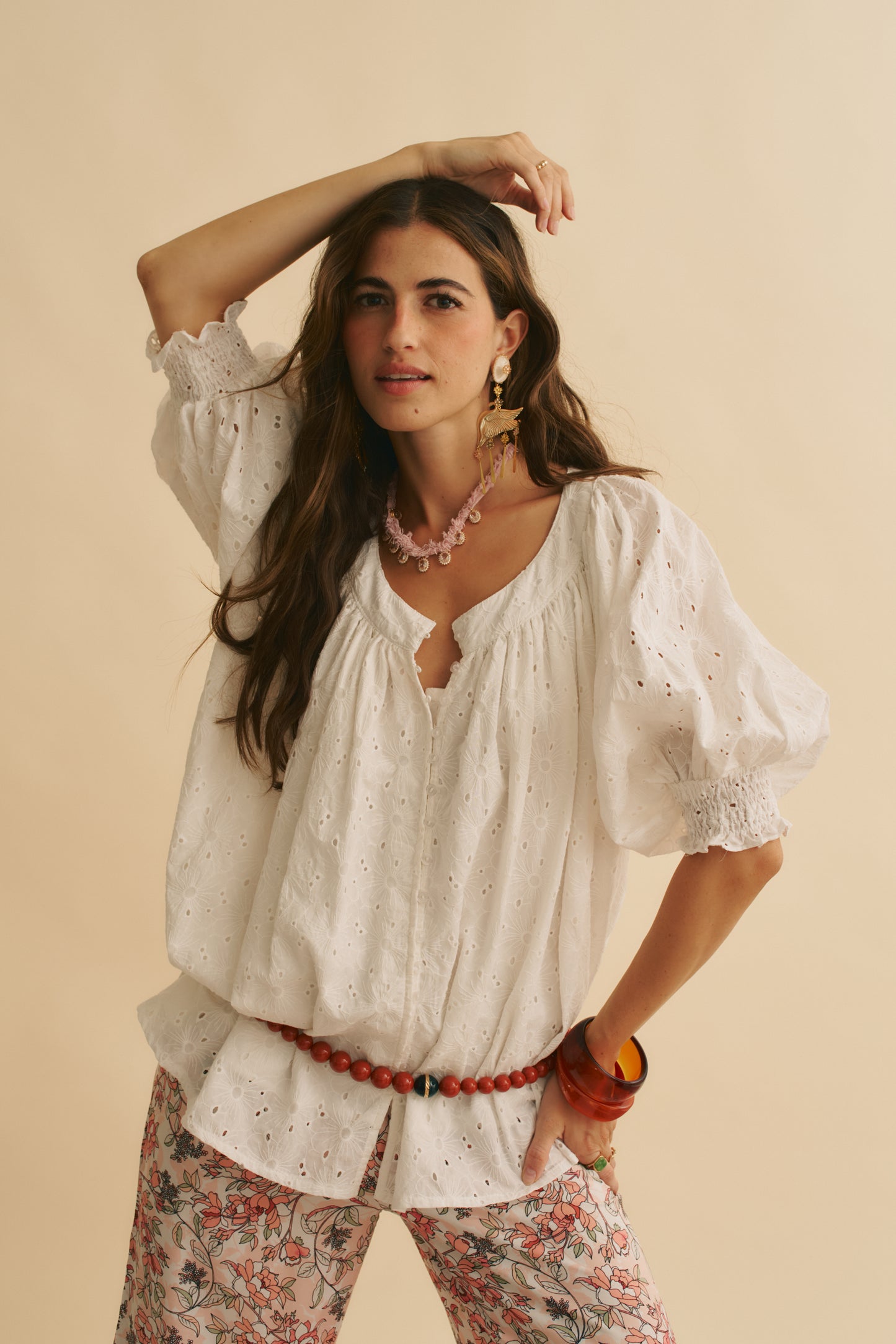 GARDENIA EMBROIDERED HOPE BLOUSE