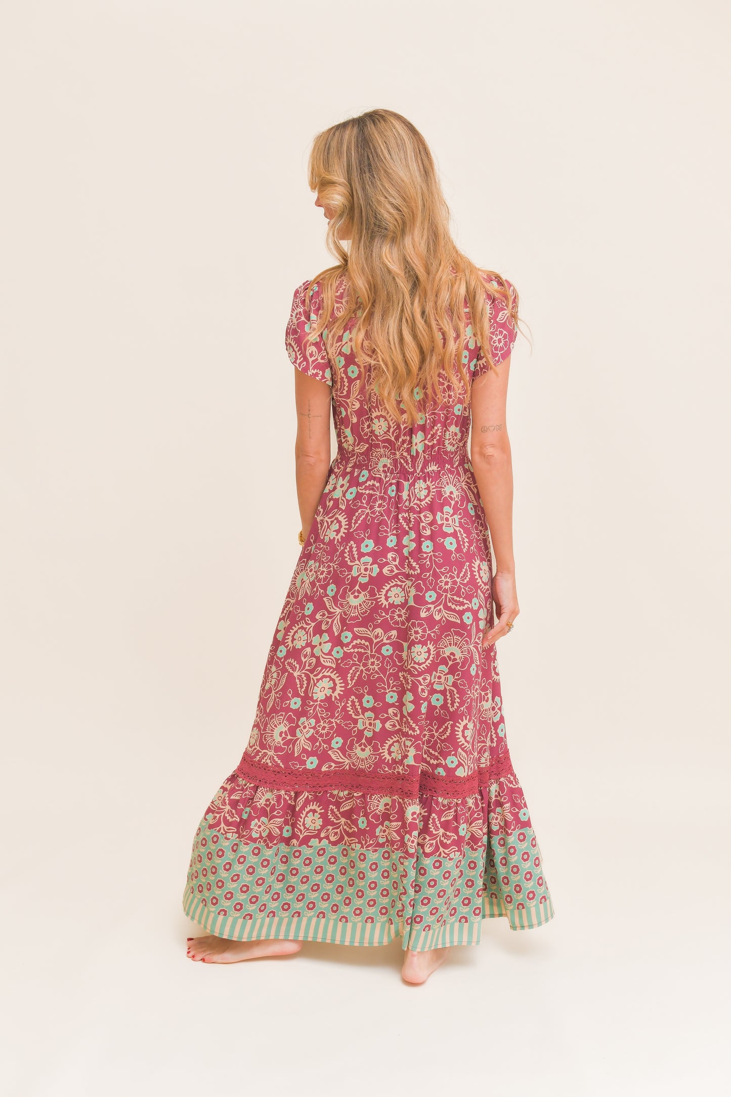 ATHENA PRINT CARMEN MAXI DRESS