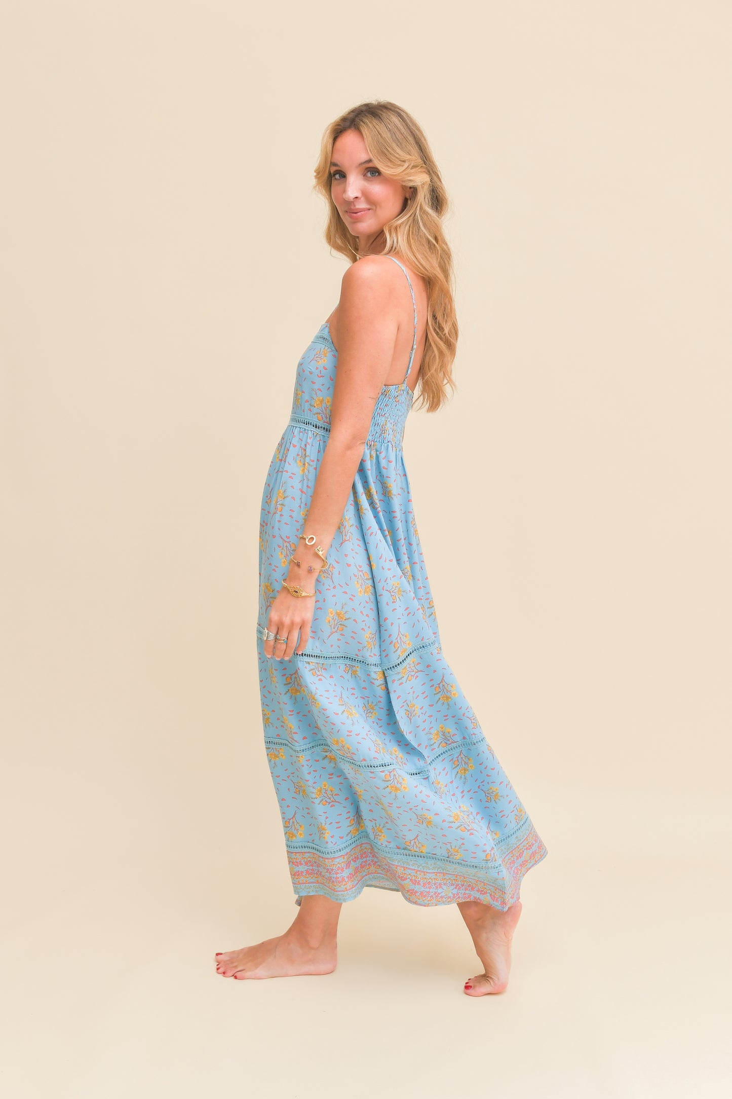 LAGUNA FLEUR PRINT HEIDI MIDI DRESS